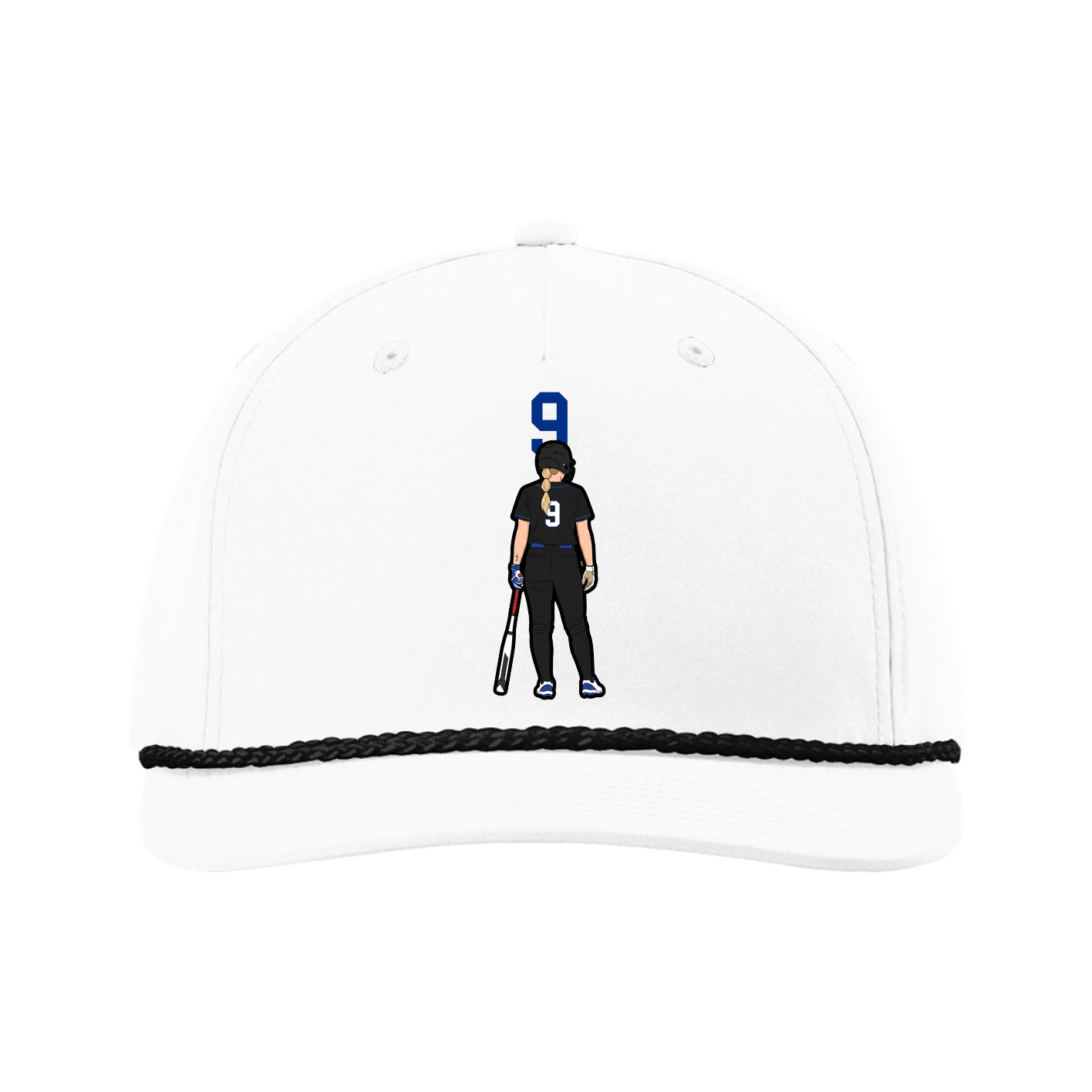 Five-Panel Classic Rope Cap — Number Top in White