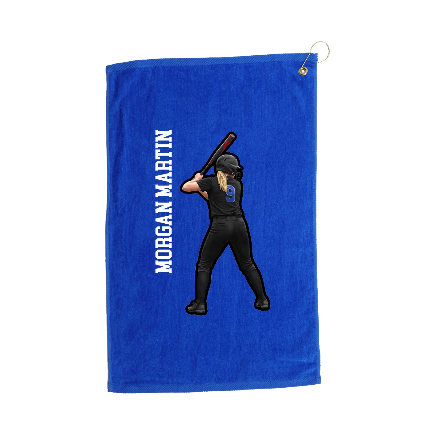 Golf Towel — Name Vertical in Royal