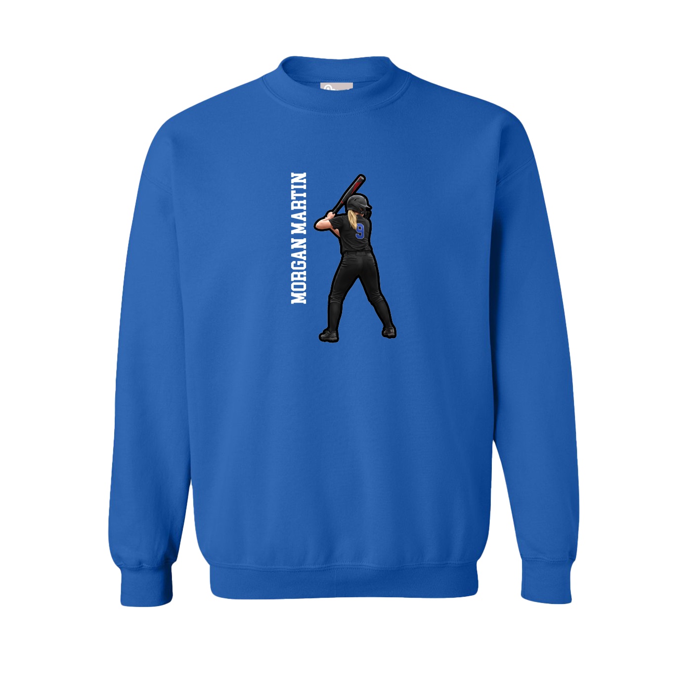 Fleece Crew — Name Vertical in Royal