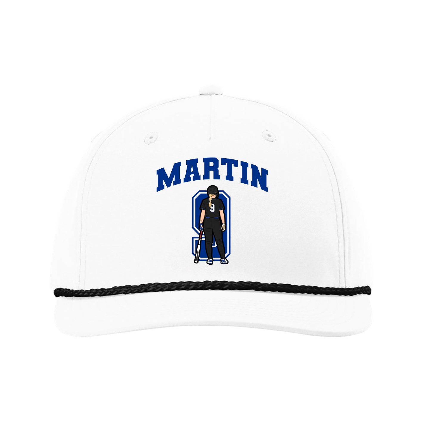Five-Panel Classic Rope Cap — Number in White