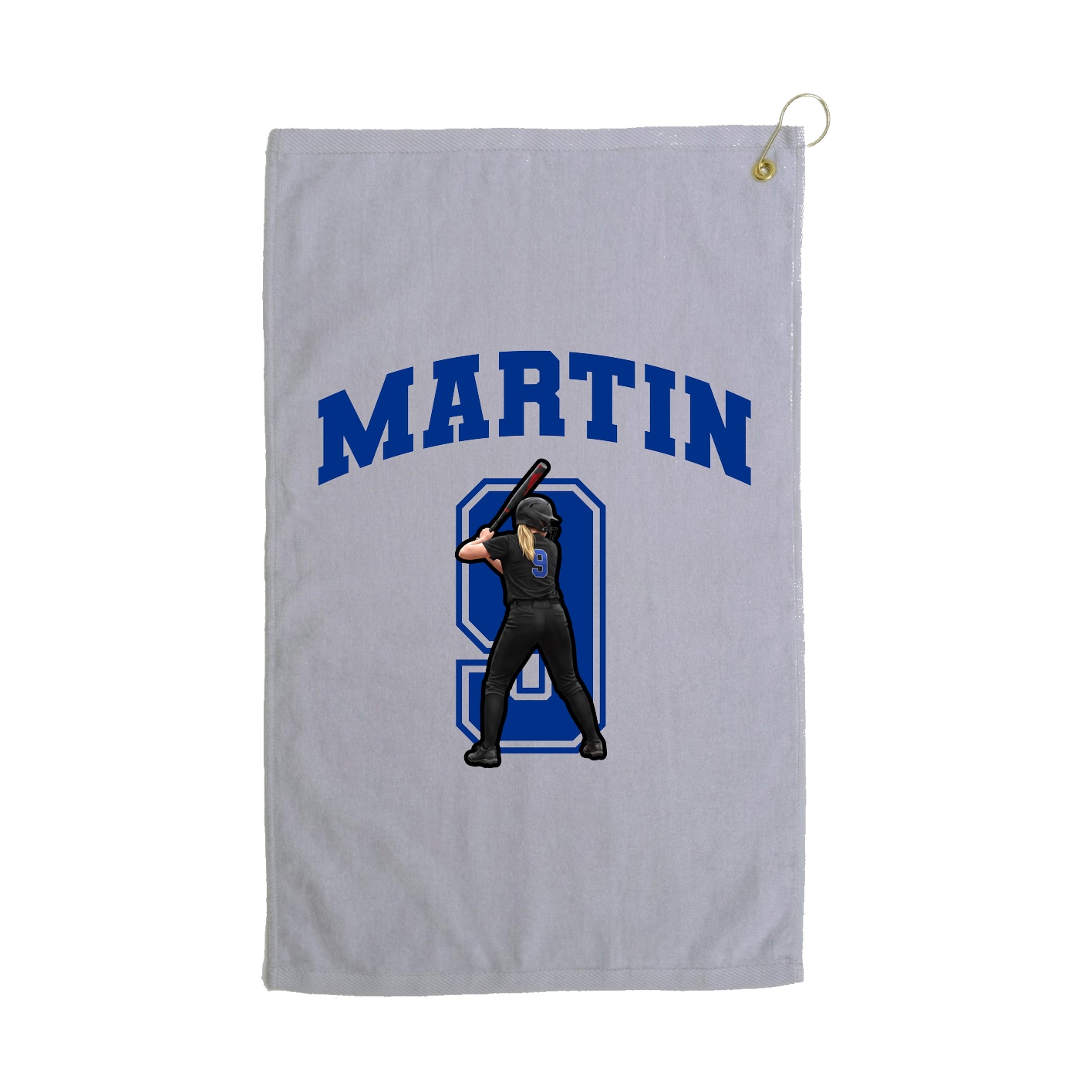 Golf Towel — Number in Grey