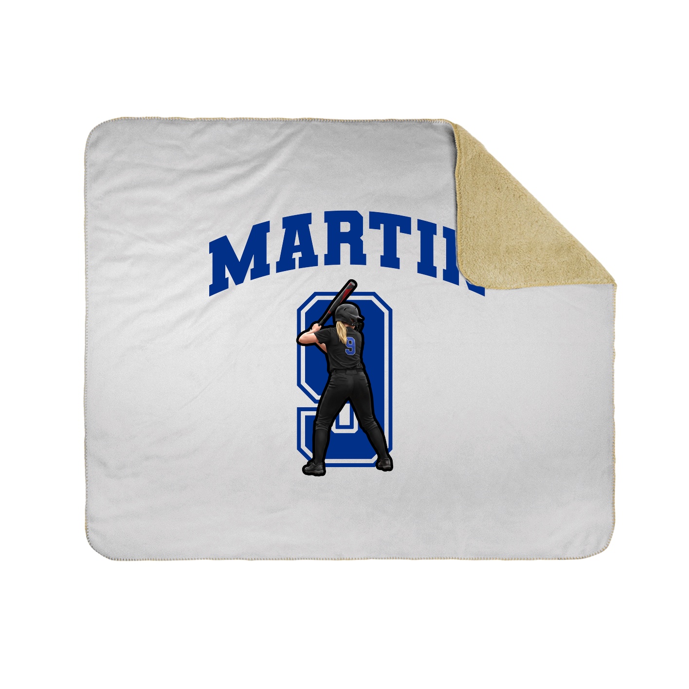 Throw Blanket — Number in White