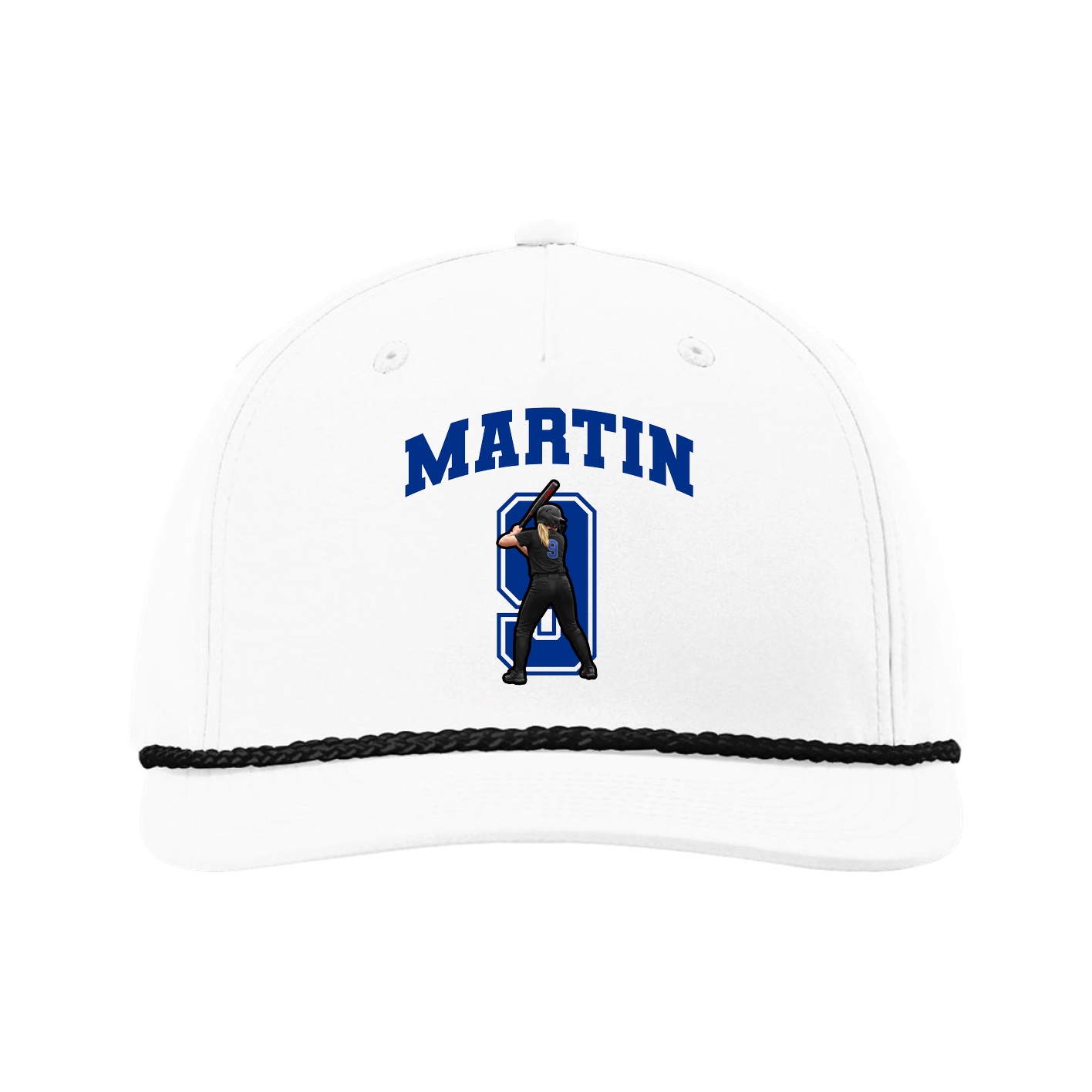 Five-Panel Classic Rope Cap — Number in White