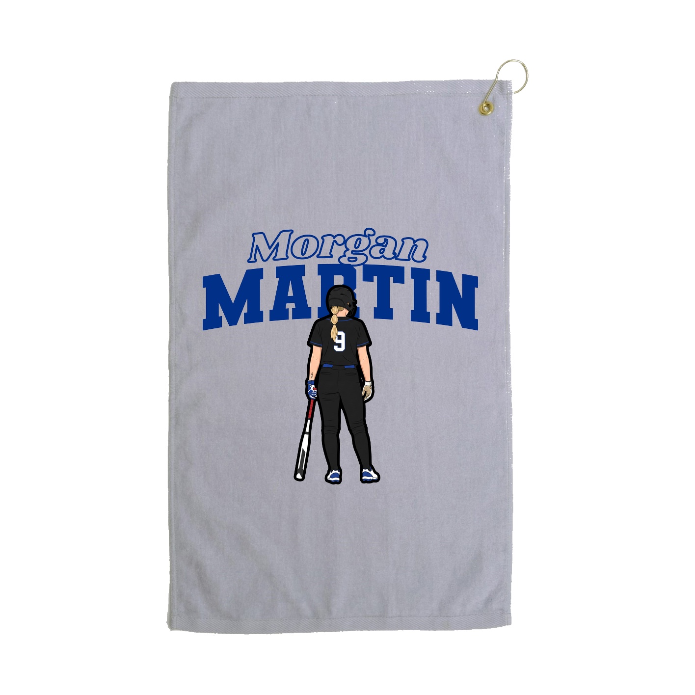 Golf Towel — Name Arch in Grey