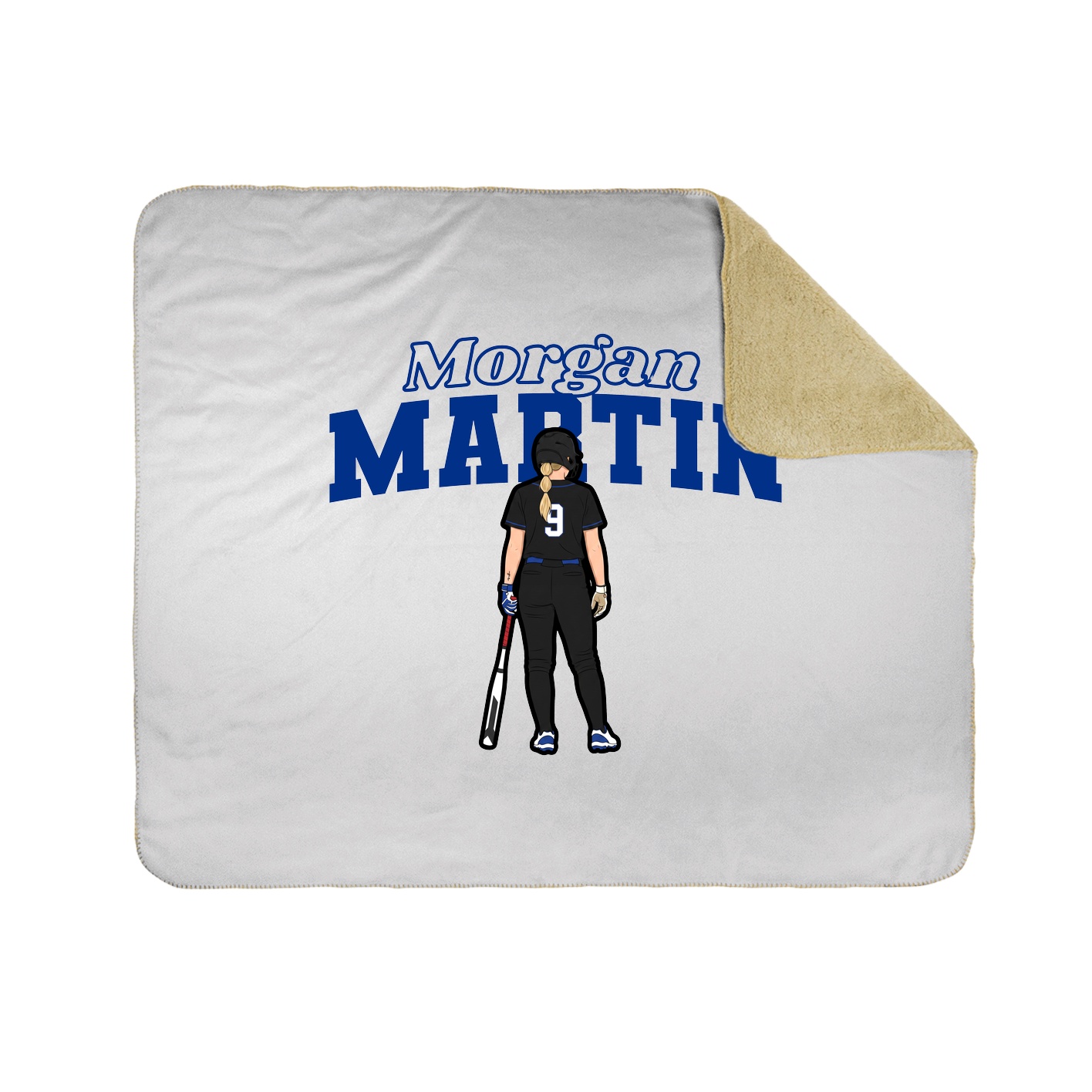 Throw Blanket — Name Arch in White