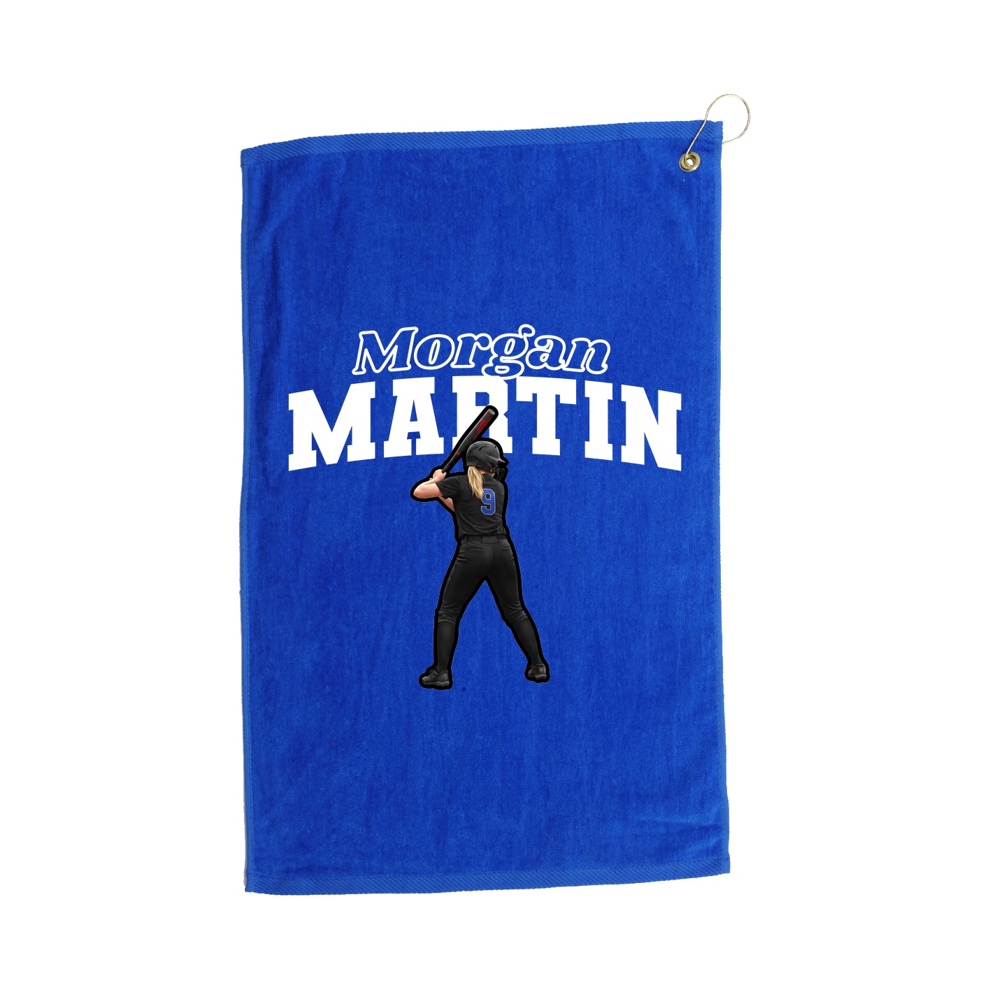 Golf Towel — Name Arch in Royal