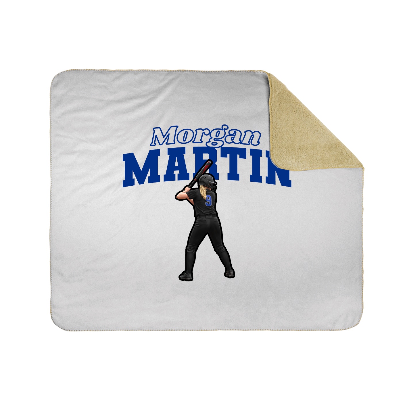 Throw Blanket — Name Arch in White