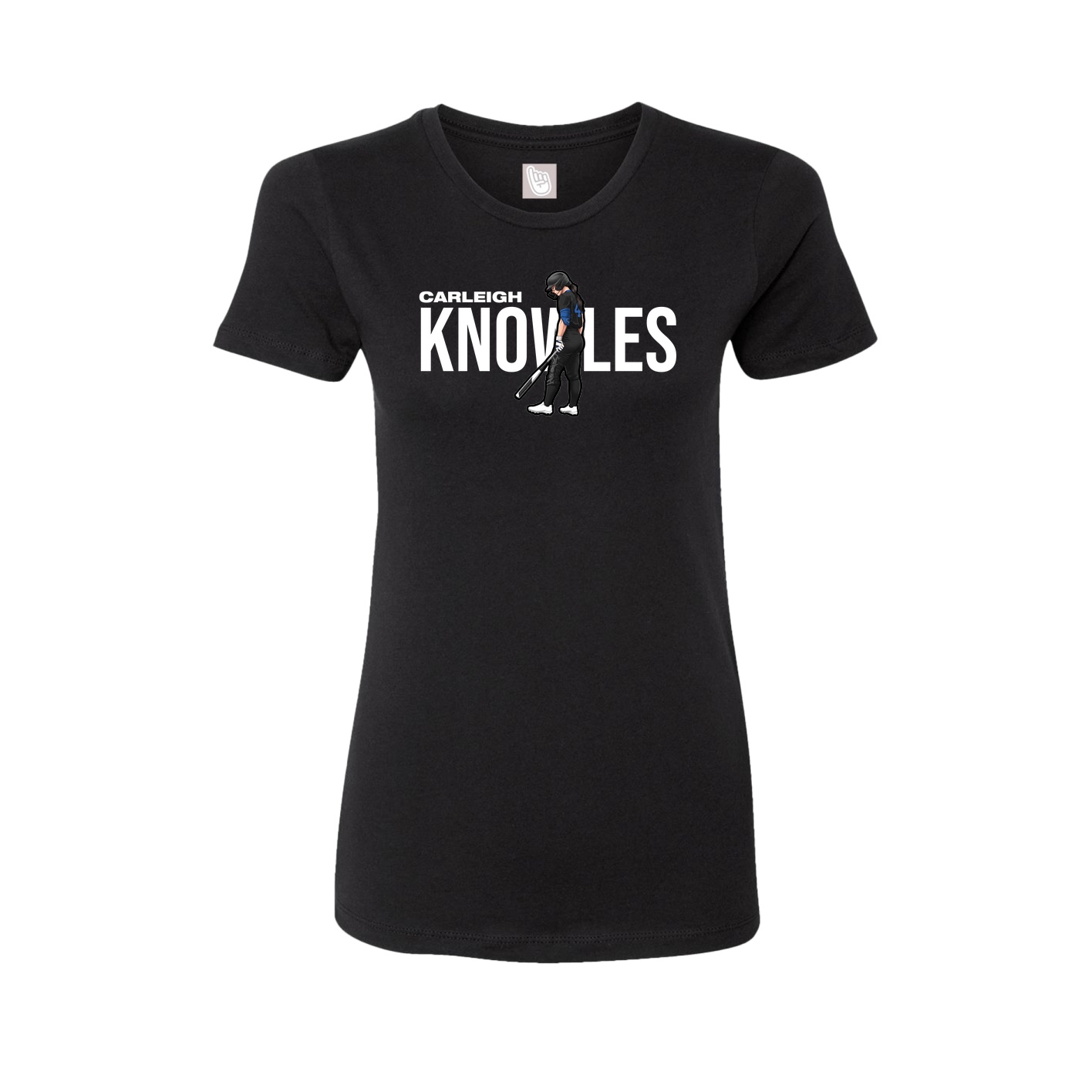Fitted Women's Tee — Player Name in Black