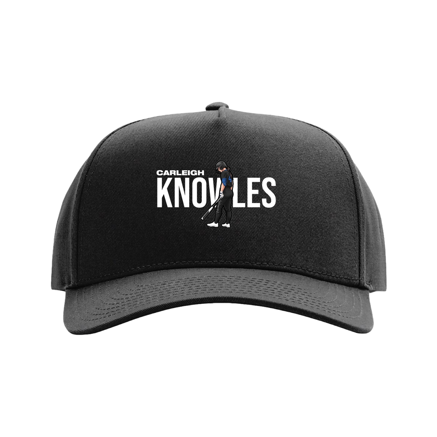 Full Fabric Five-Panel Champ Cap — Player Name in Black