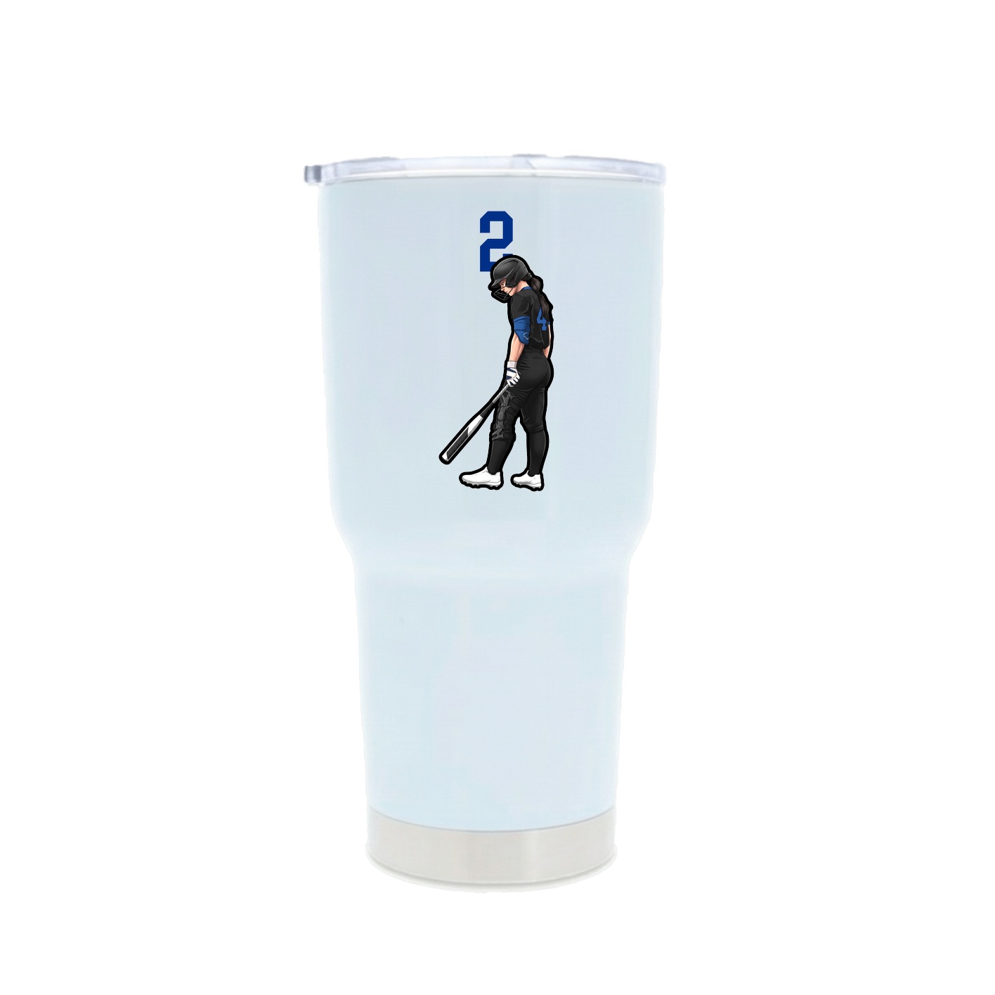 30oz Stainless Steel Tumbler — Number Top in White