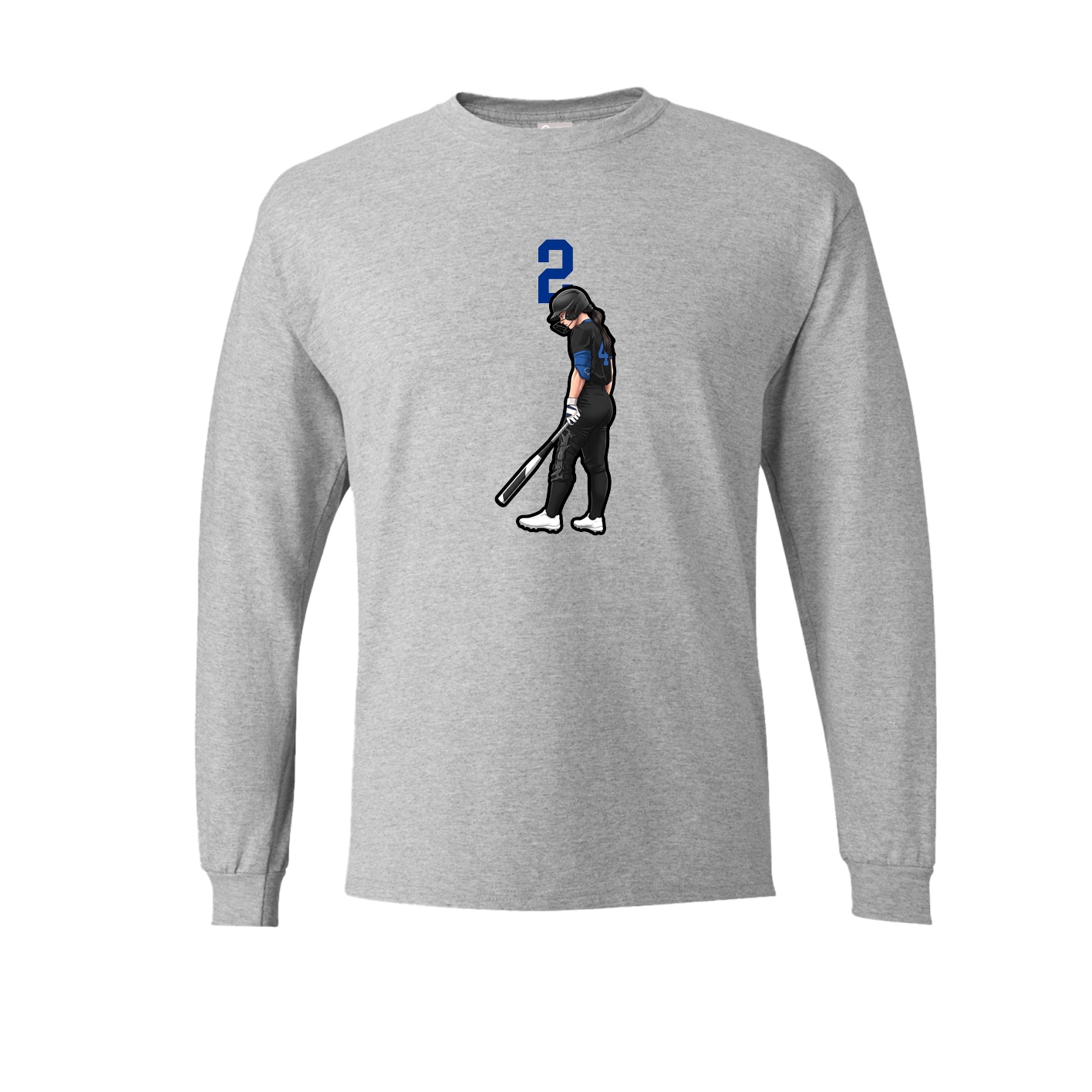 Long Sleeve Tee — Number Top in Grey
