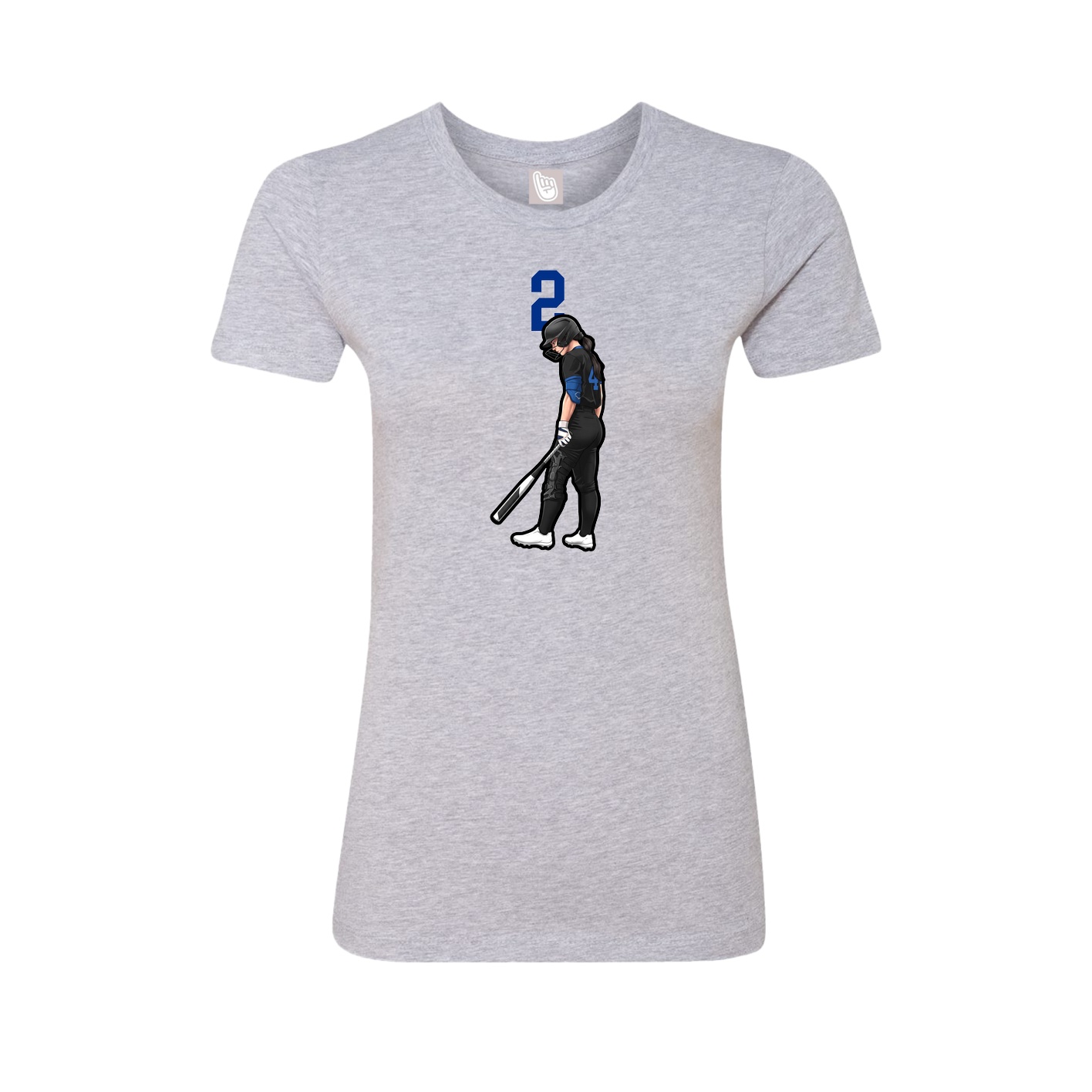 Fitted Women's Tee — Number Top in Grey