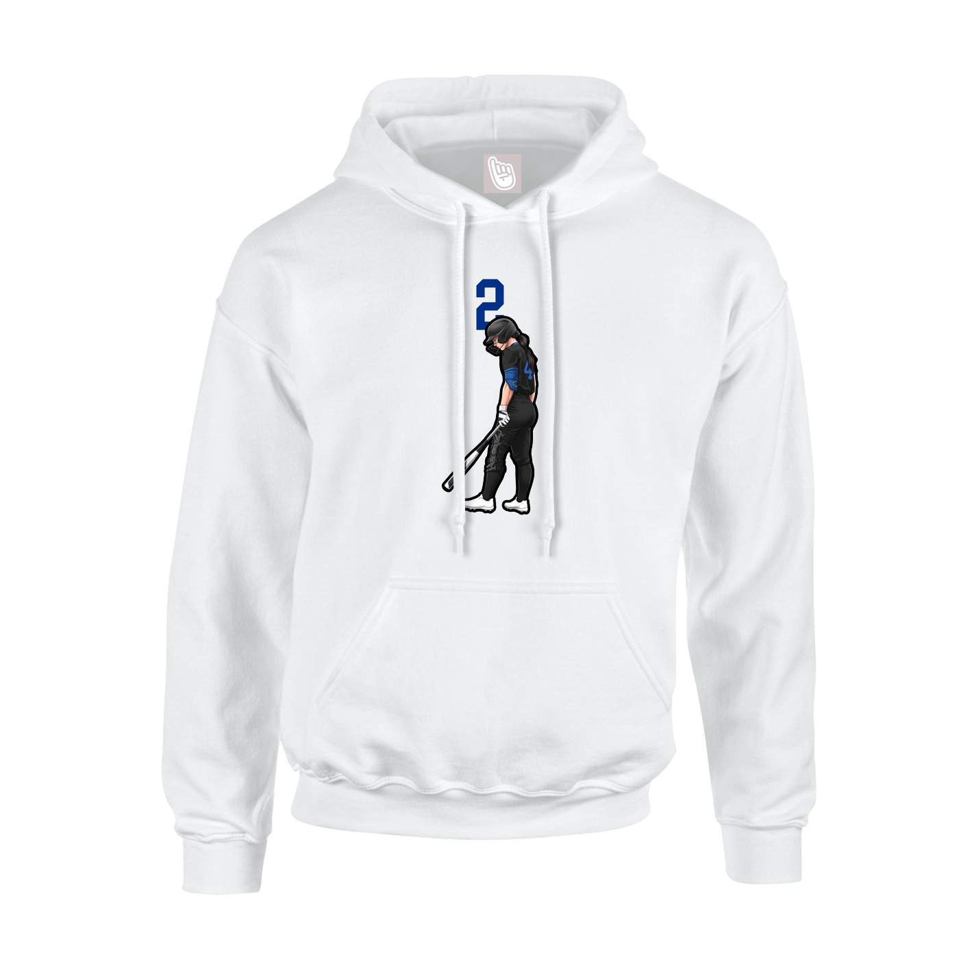 Youth Hoodie — Number Top in White