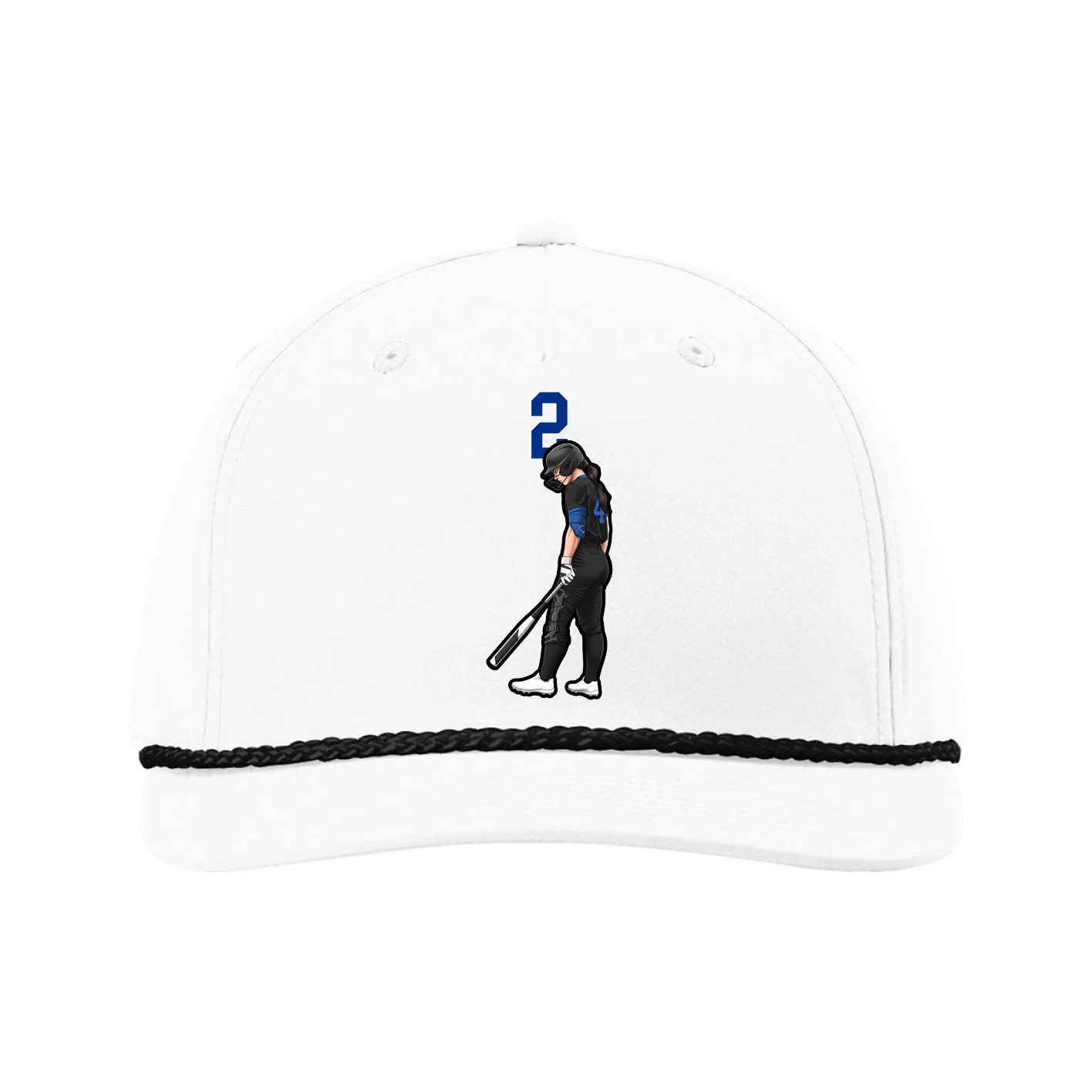 Five-Panel Classic Rope Cap — Number Top in White