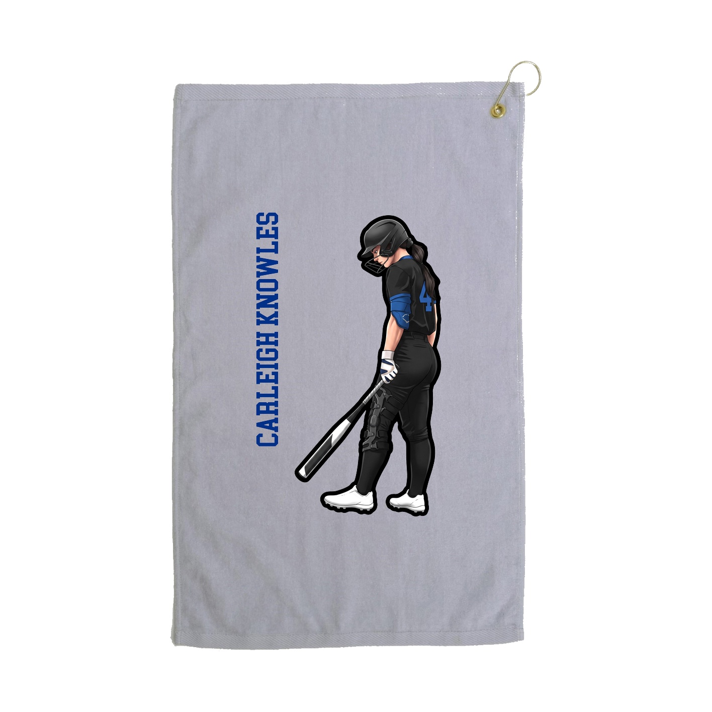Golf Towel — Name Vertical in Grey