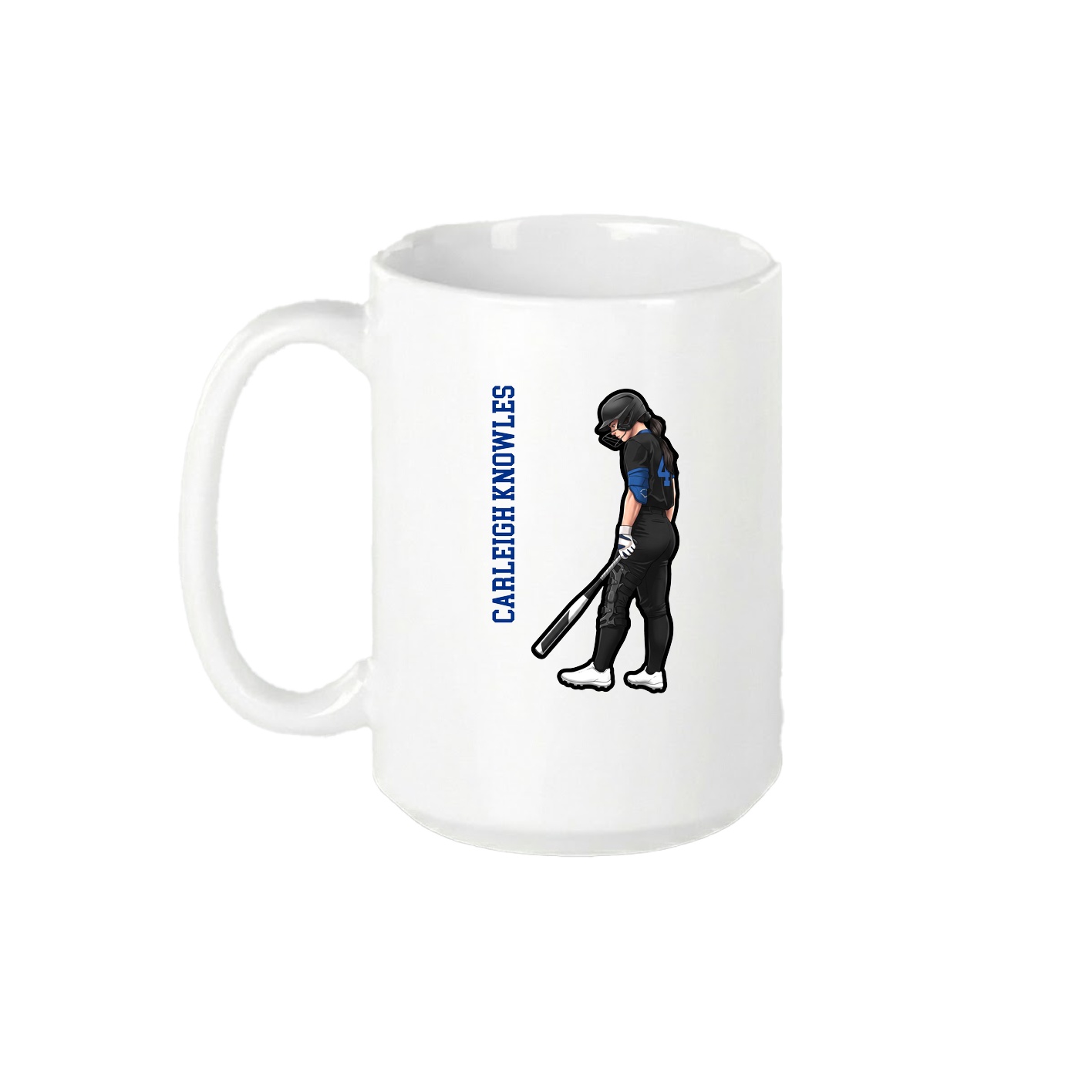 15oz Coffee Mug — Name Vertical in White
