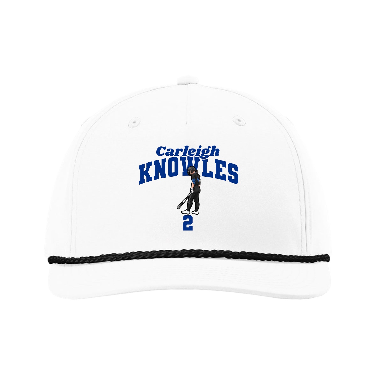 Five-Panel Classic Rope Cap — Signature Arch in White