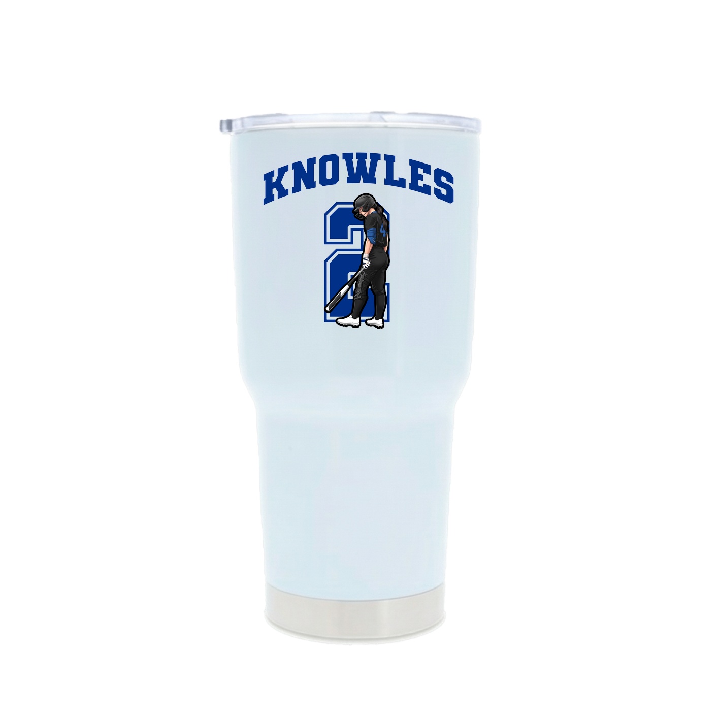 30oz Stainless Steel Tumbler — Number in White