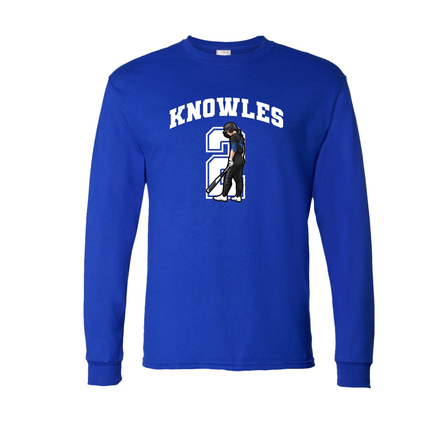 Long Sleeve Tee — Number in Royal