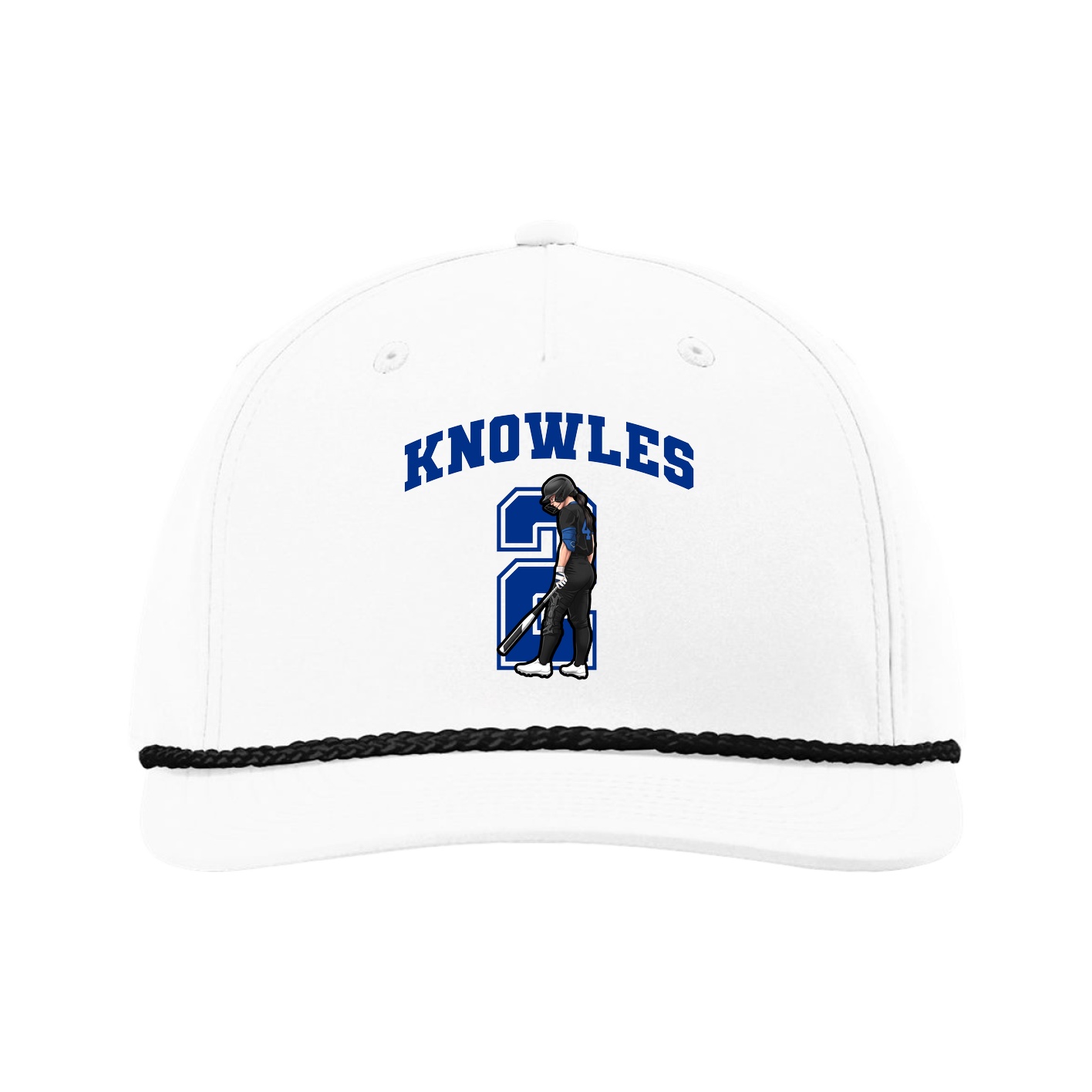 Five-Panel Classic Rope Cap — Number in White