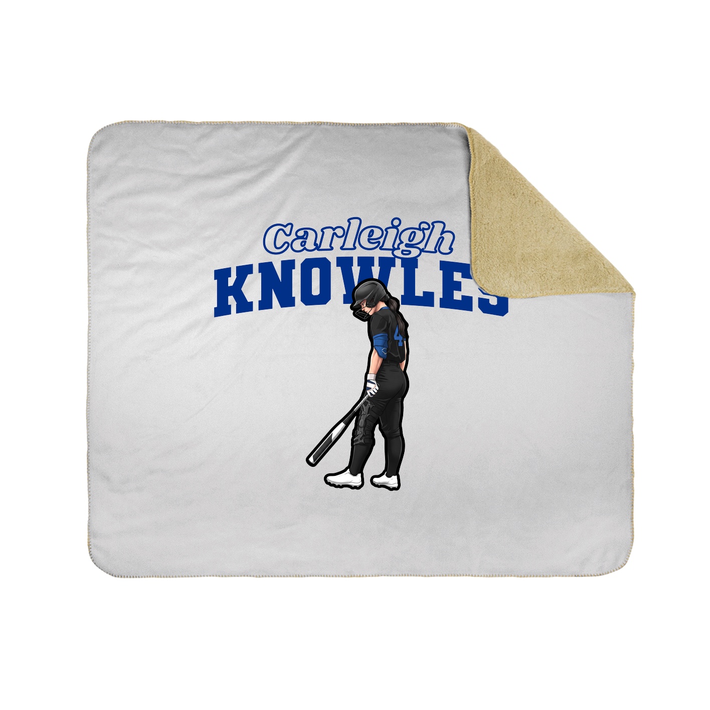 Throw Blanket — Name Arch in White