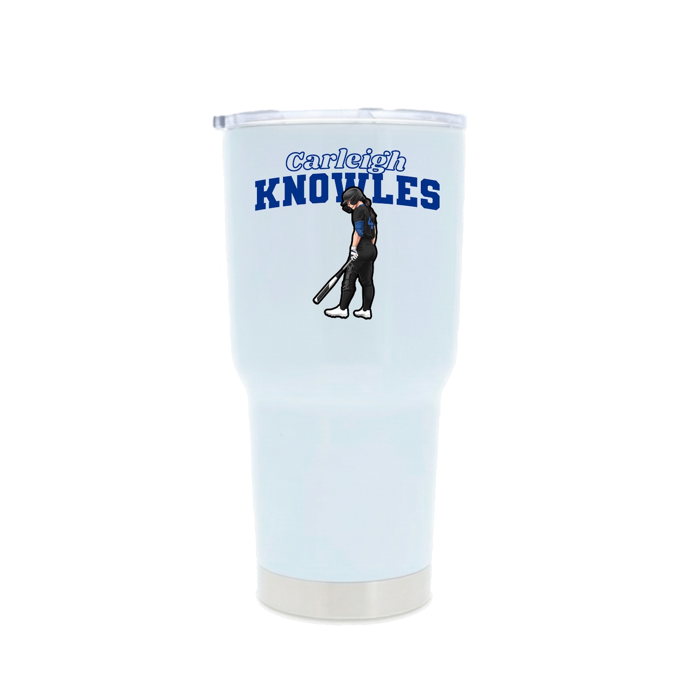 30oz Stainless Steel Tumbler — Name Arch in White