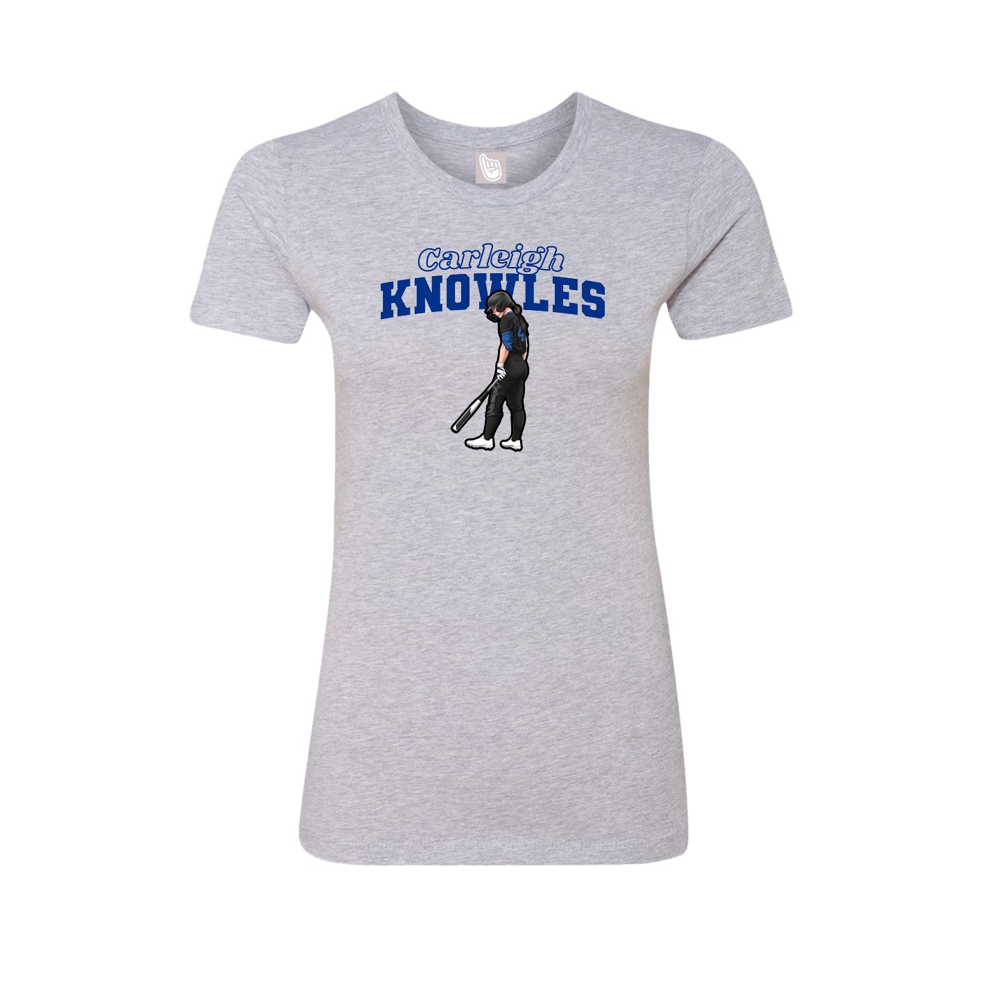 Fitted Women's Tee — Name Arch in Grey