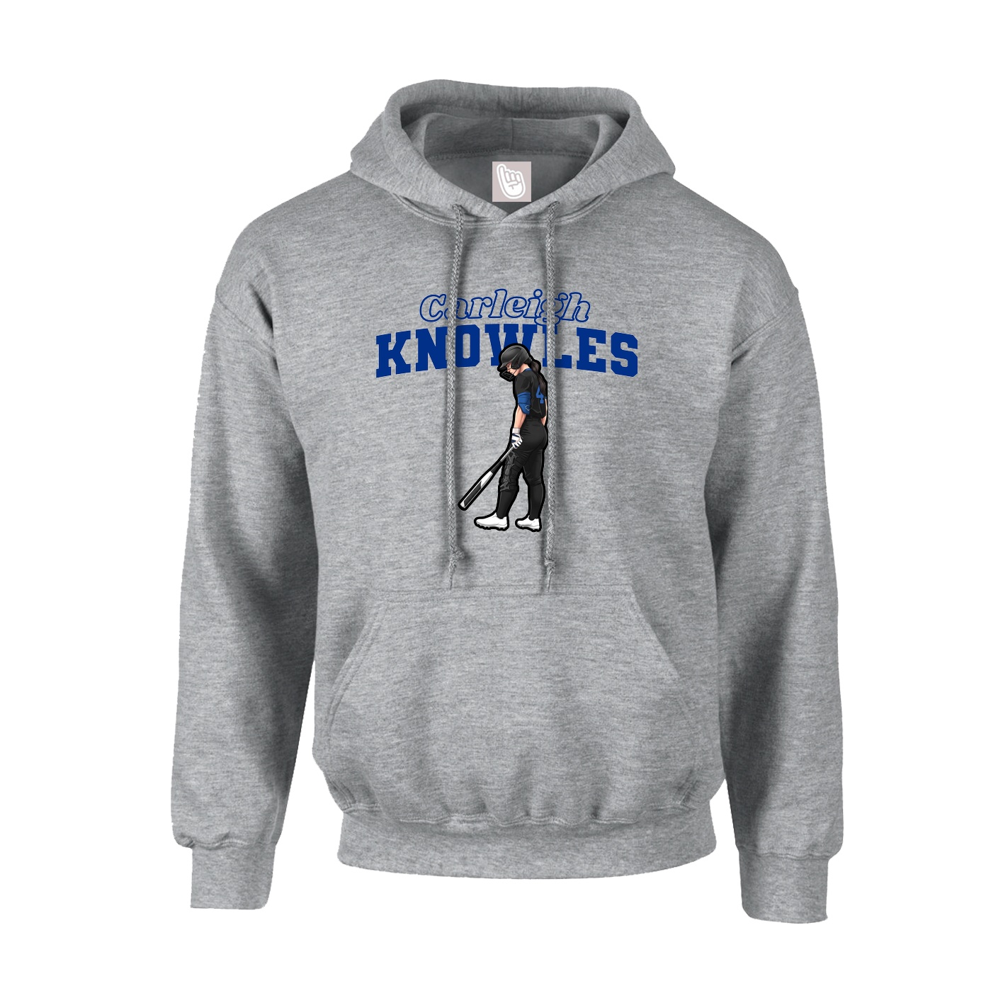 Hoodie — Name Arch in Grey