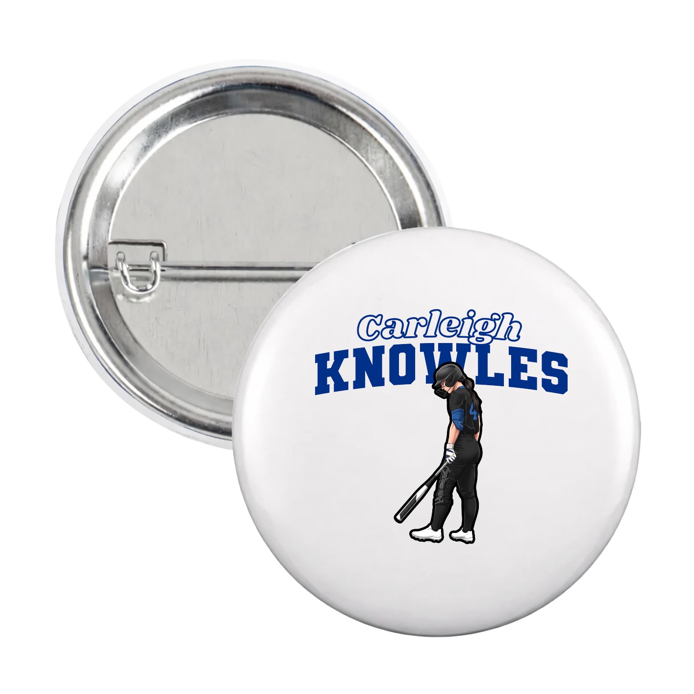 Game Day Button — Name Arch in White