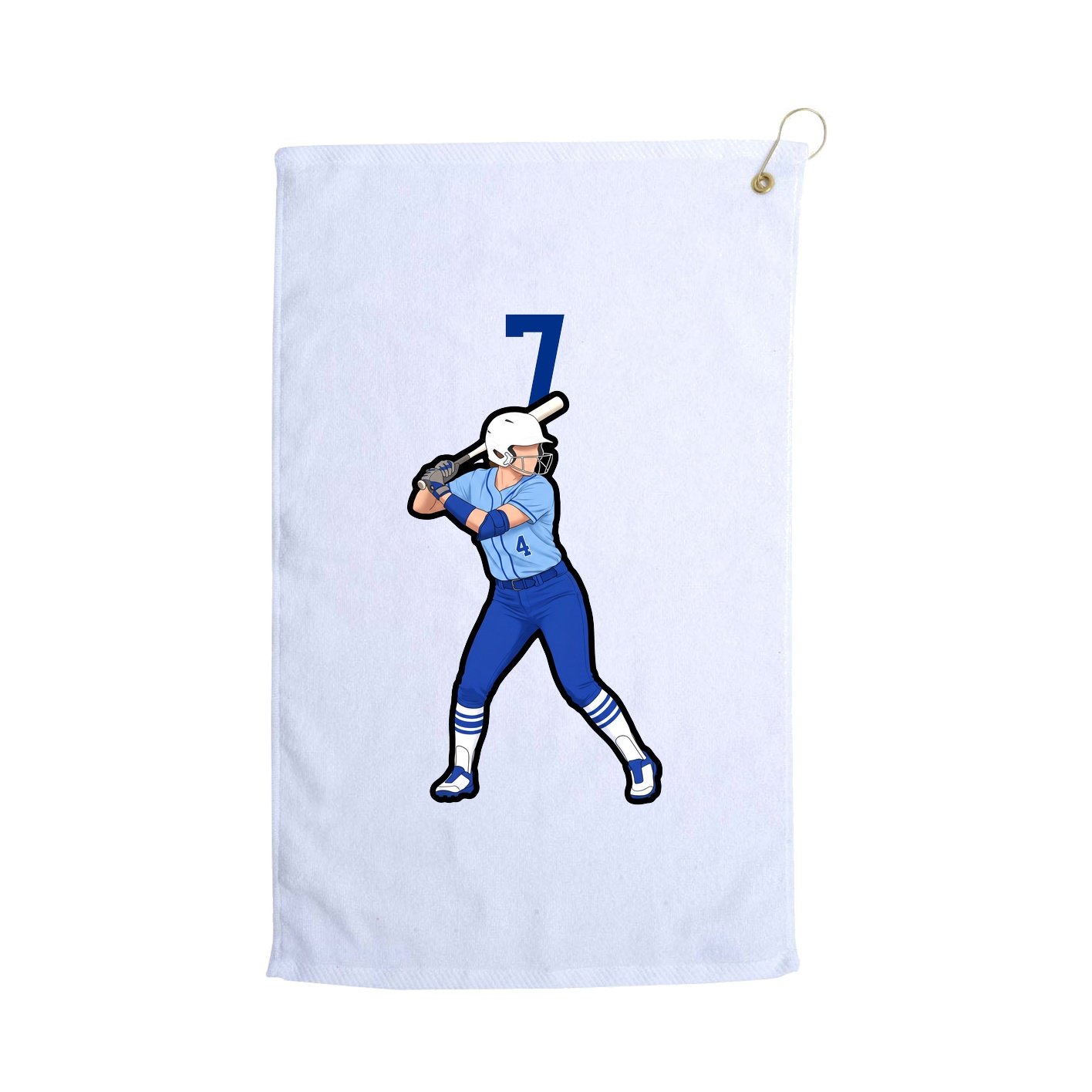 Golf Towel — Number Top in White