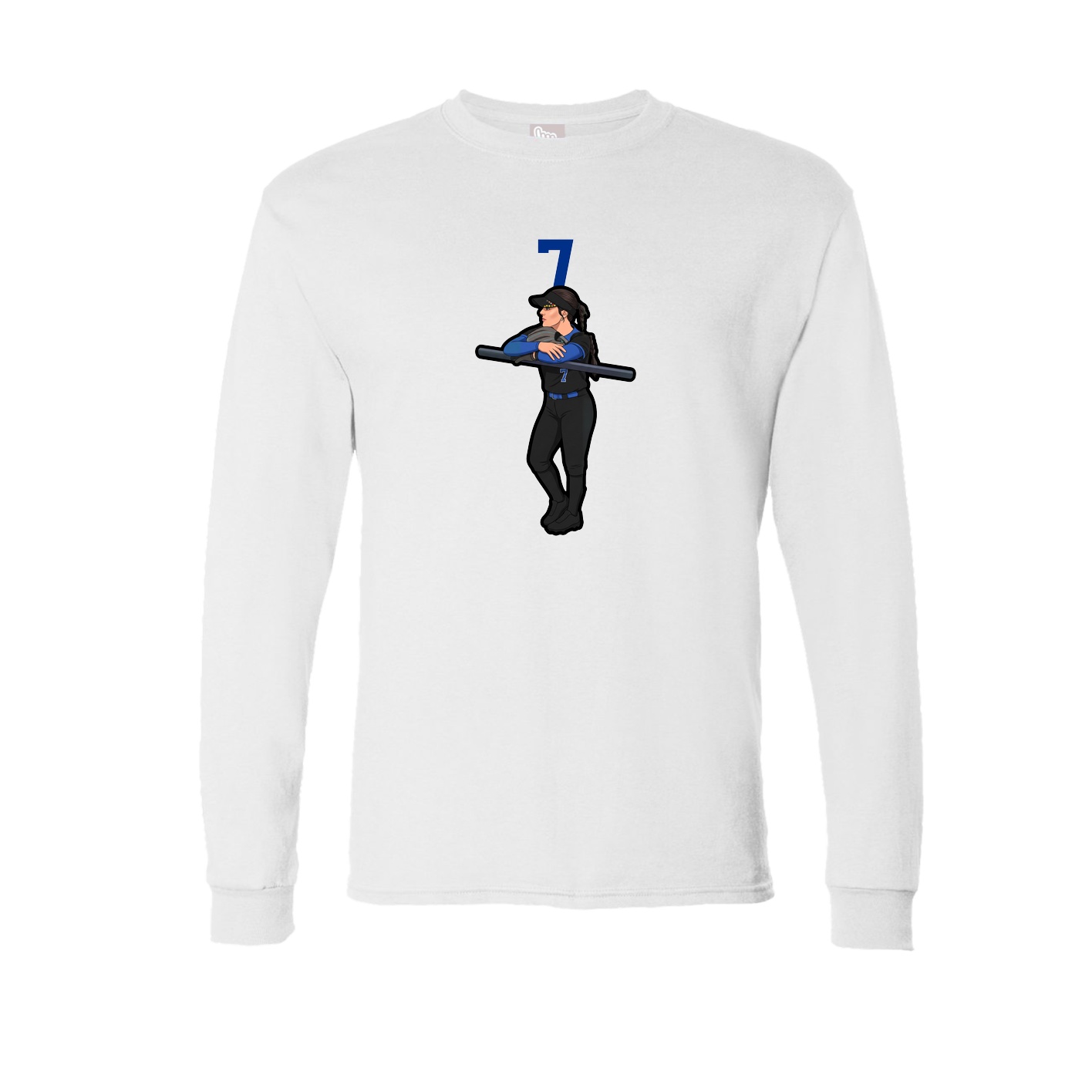 Long Sleeve Tee — Number Top in White