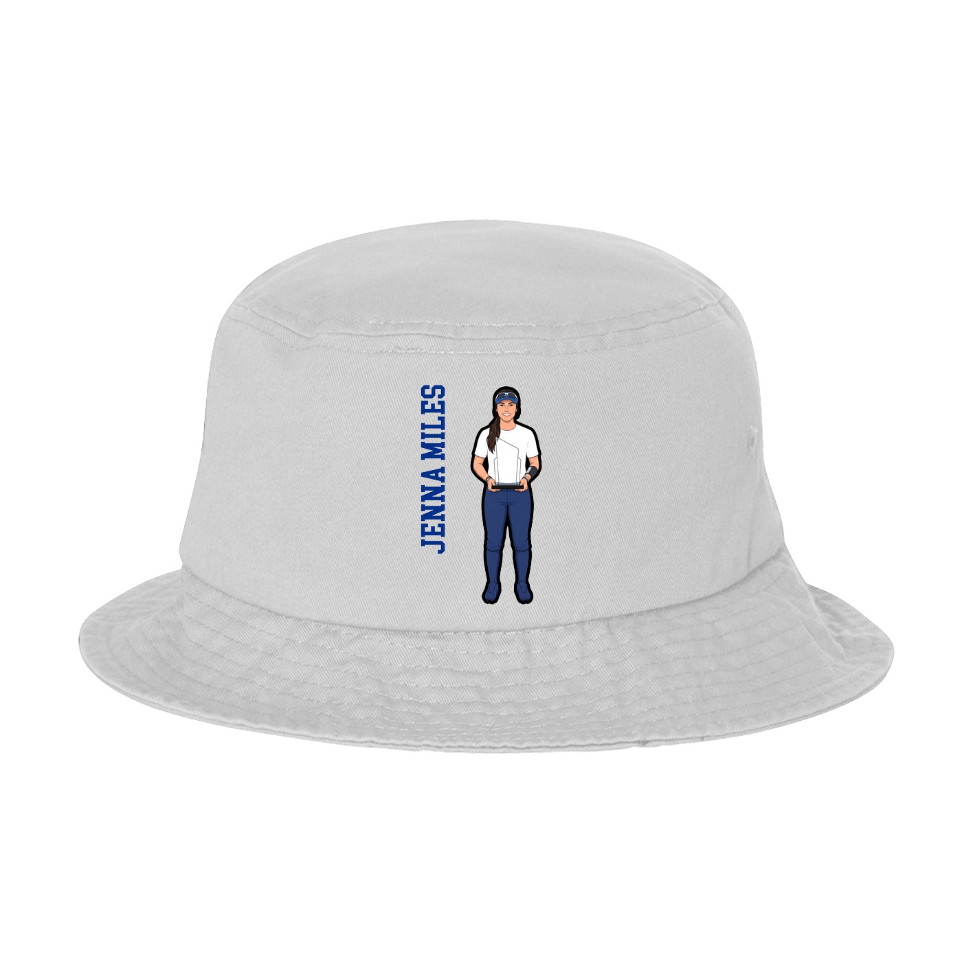 Bucket Cap — Name Vertical in White
