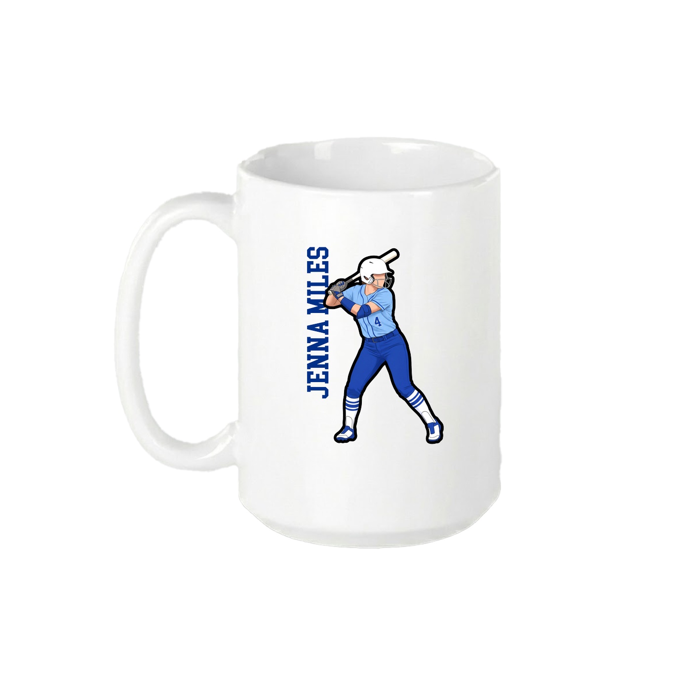 15oz Coffee Mug — Name Vertical in White
