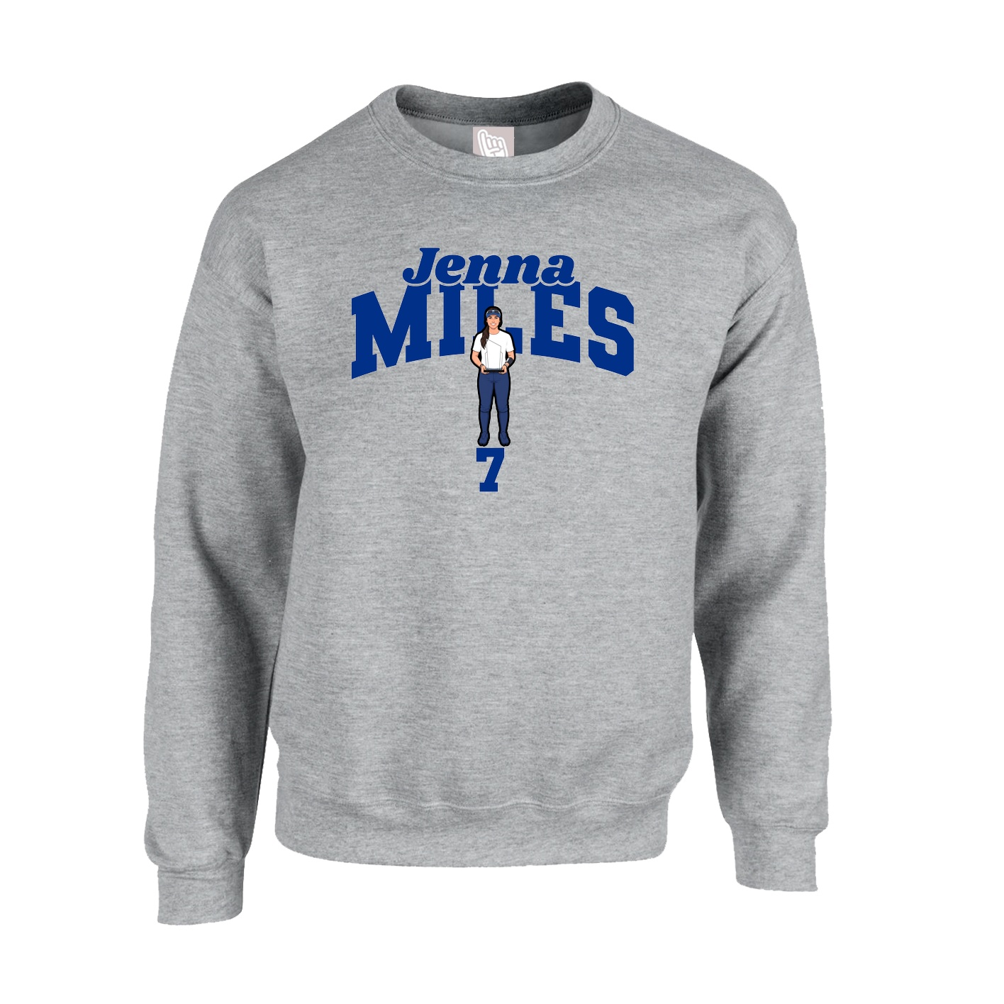 Fleece Crew — Signature Arch in Grey