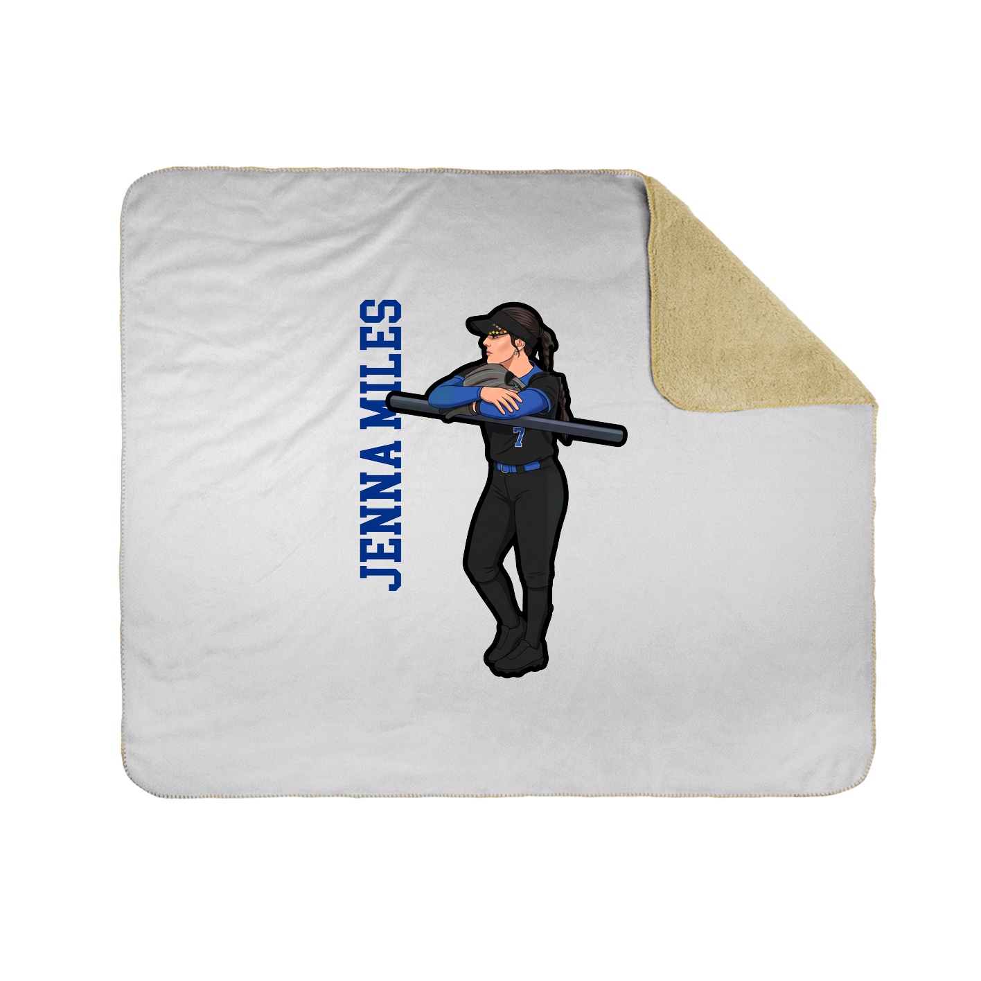 Throw Blanket — Name Vertical in White
