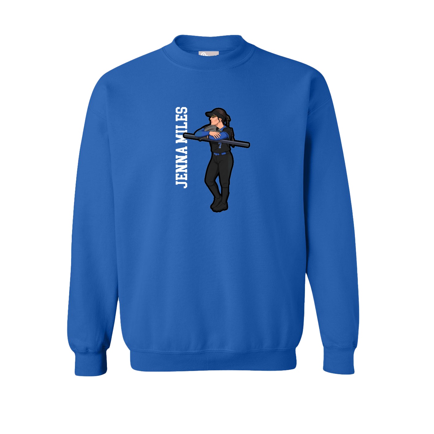 Fleece Crew — Name Vertical in Royal