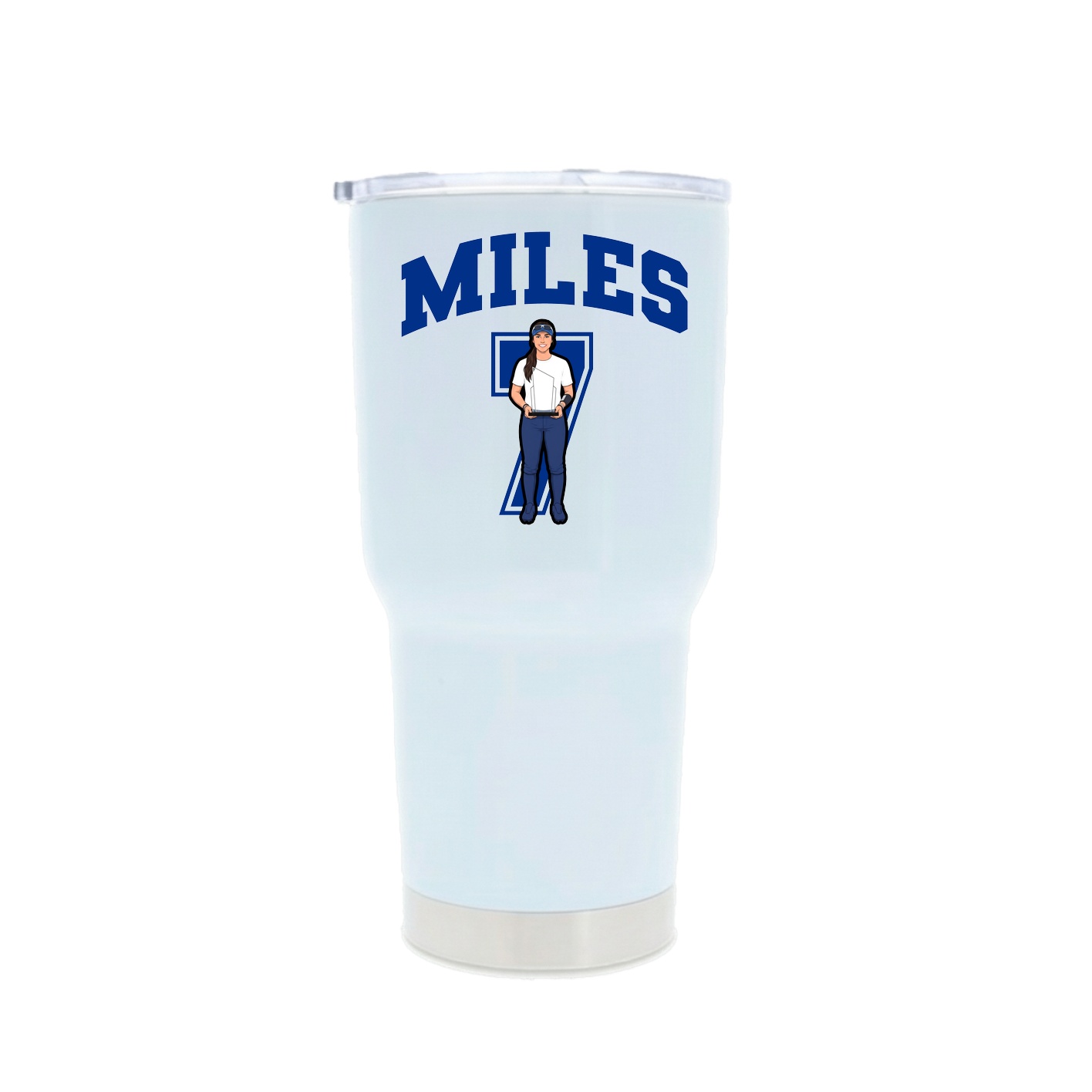 30oz Stainless Steel Tumbler — Number in White