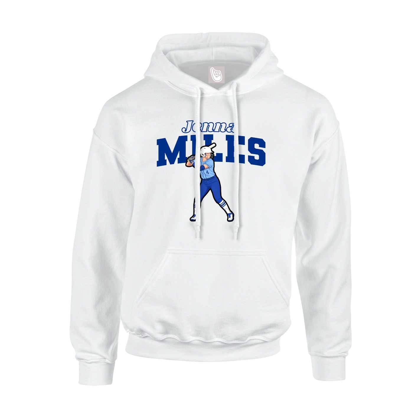 Hoodie — Name Arch in White
