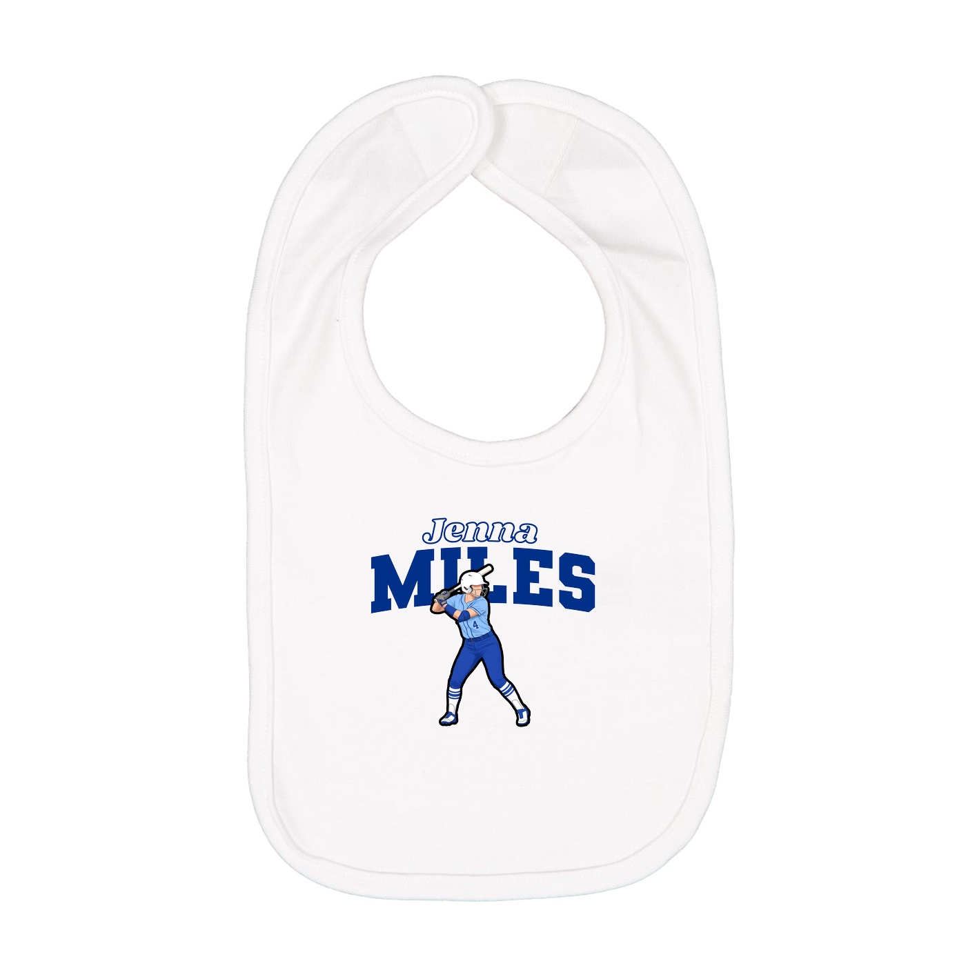 Infant Bib — Name Arch in White