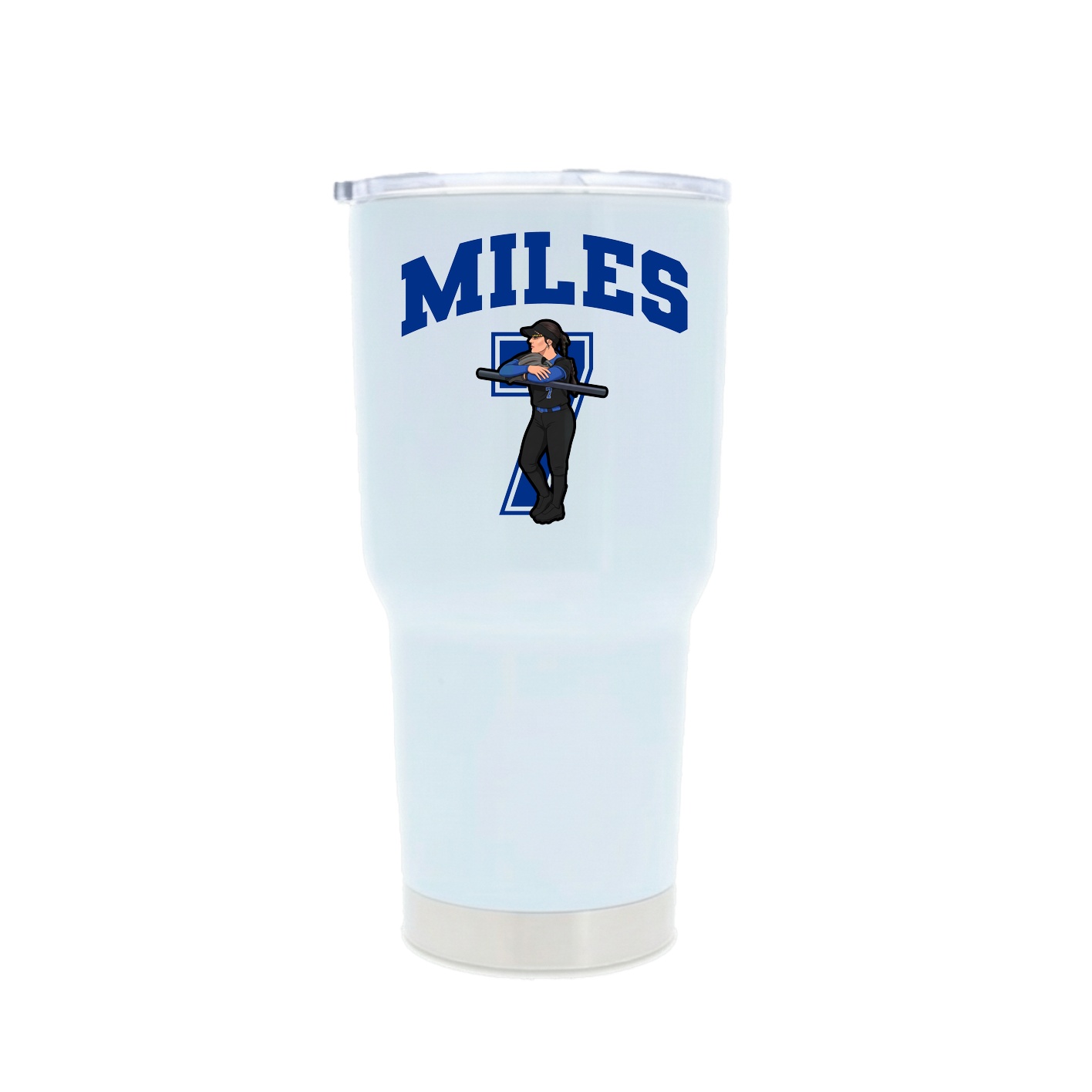 30oz Stainless Steel Tumbler — Number in White