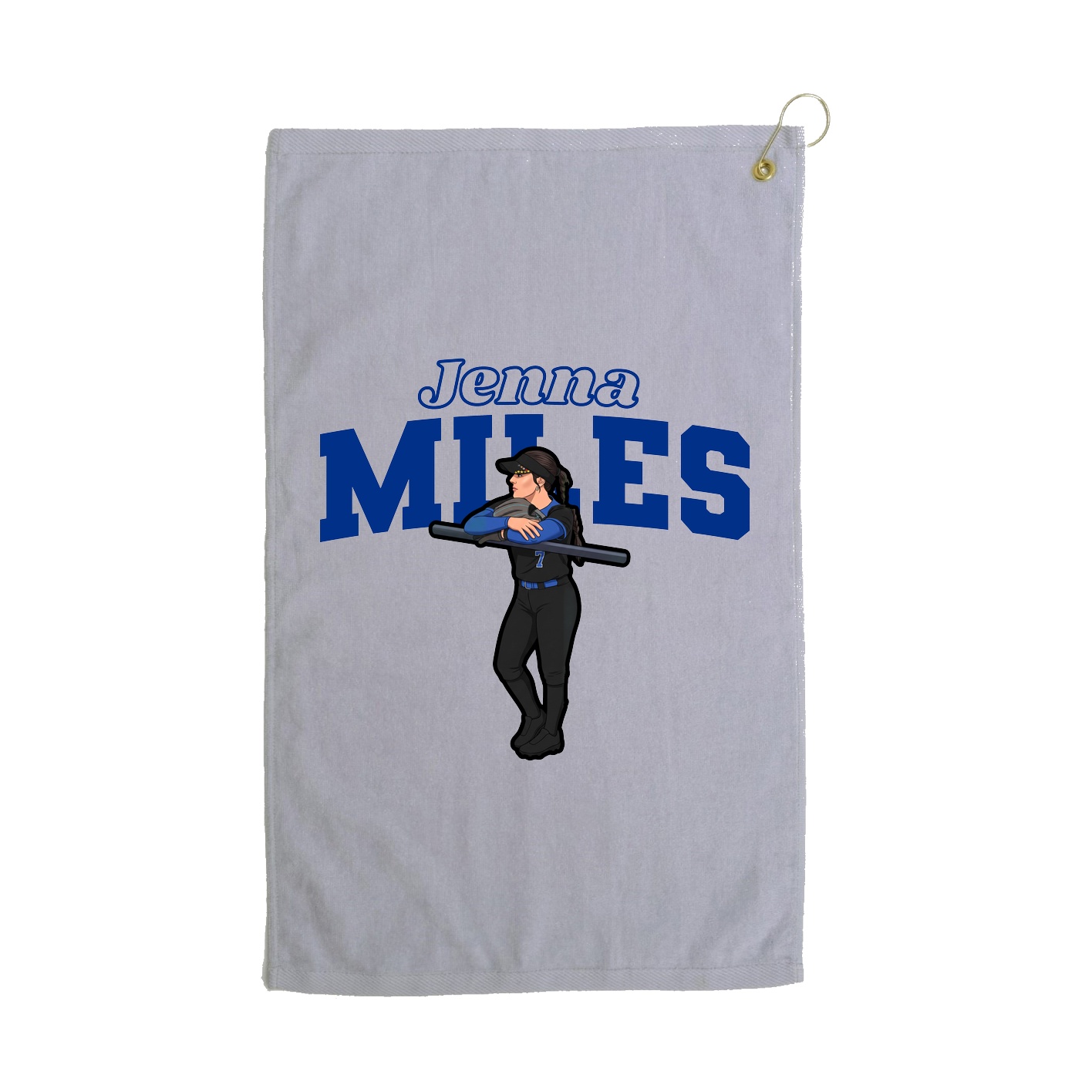 Golf Towel — Name Arch in Grey