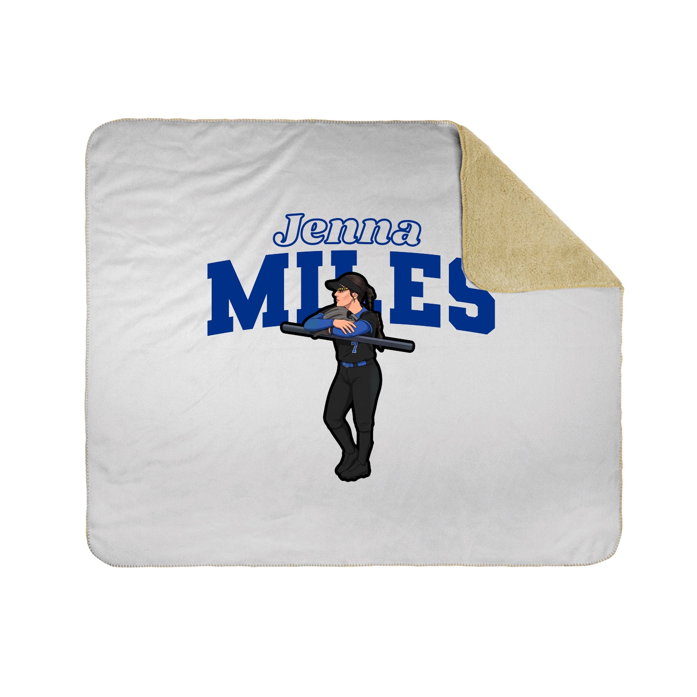 Throw Blanket — Name Arch in White