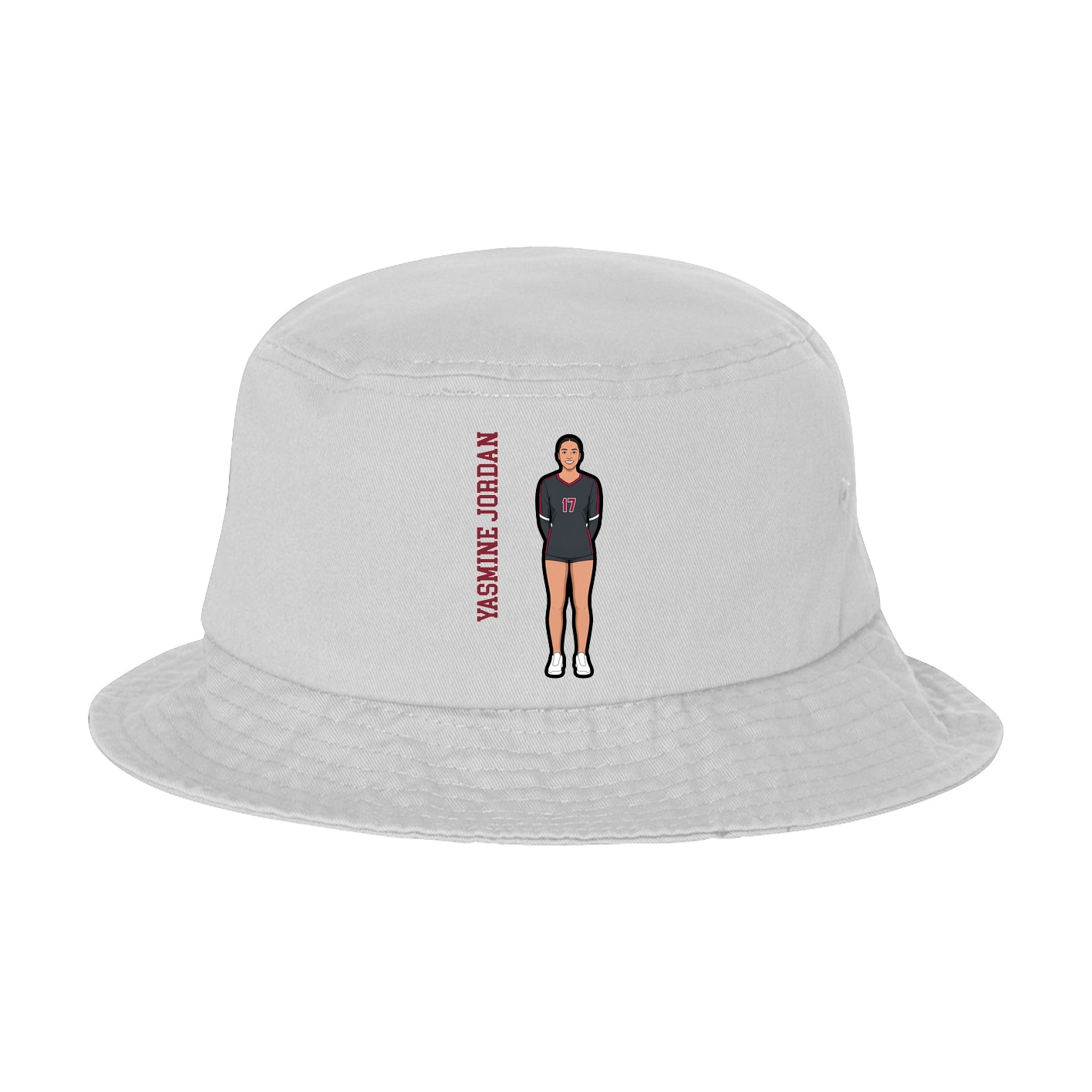 Bucket Cap — Name Vertical in White
