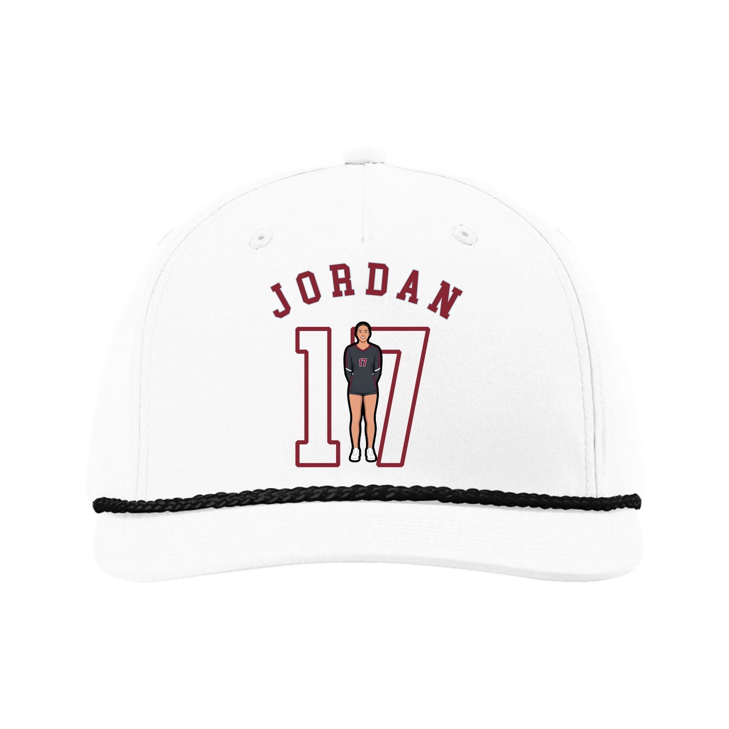 Five-Panel Classic Rope Cap — Shirsey Arch in White