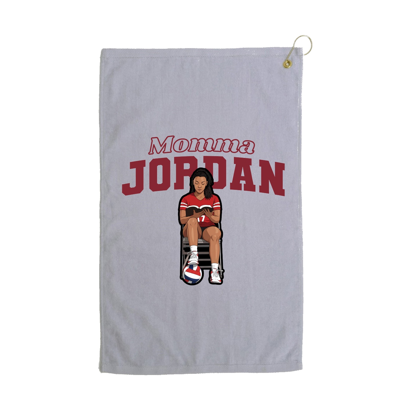 Golf Towel — Mothers Day Block in Grey