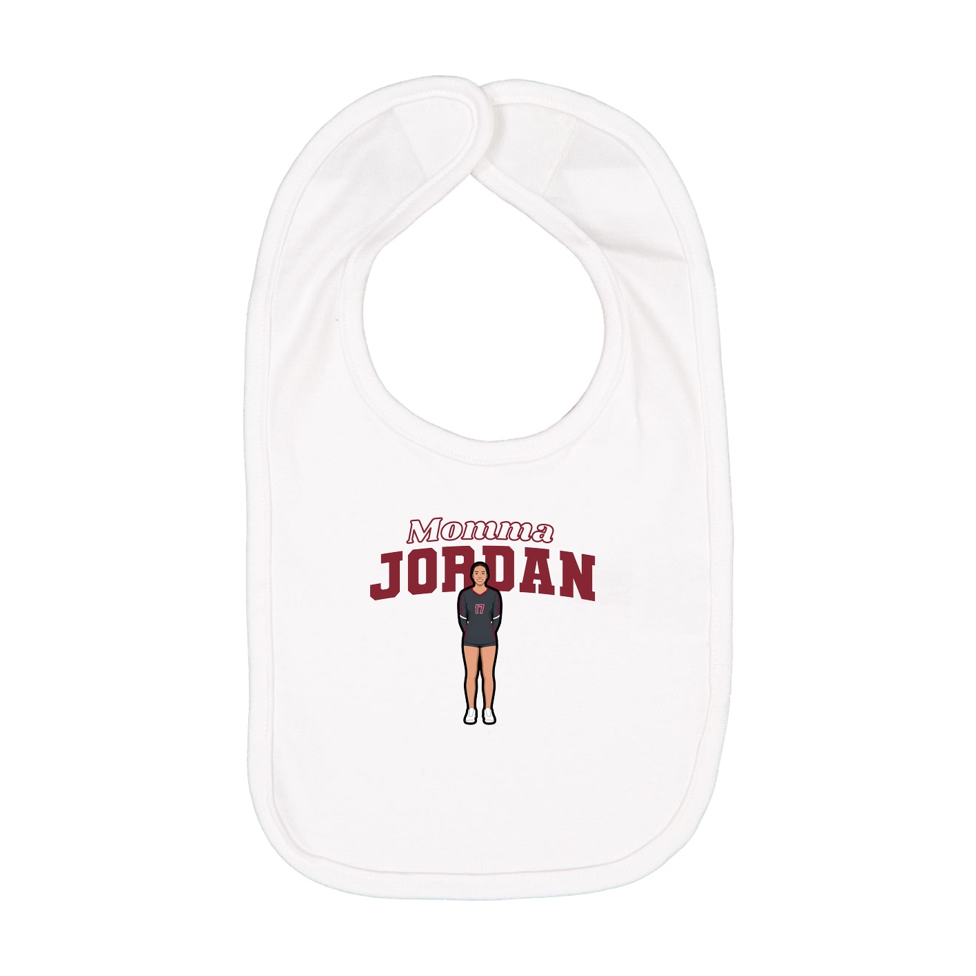 Infant Bib — Mothers Day Block in White