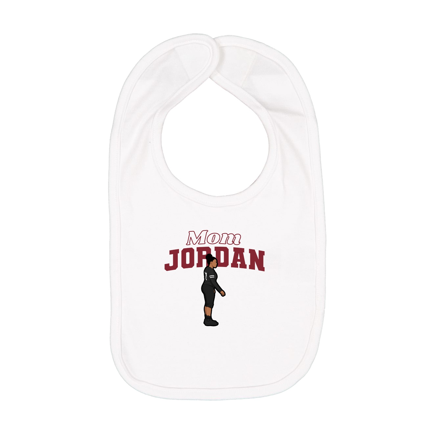 Infant Bib — Mothers Day Block in White