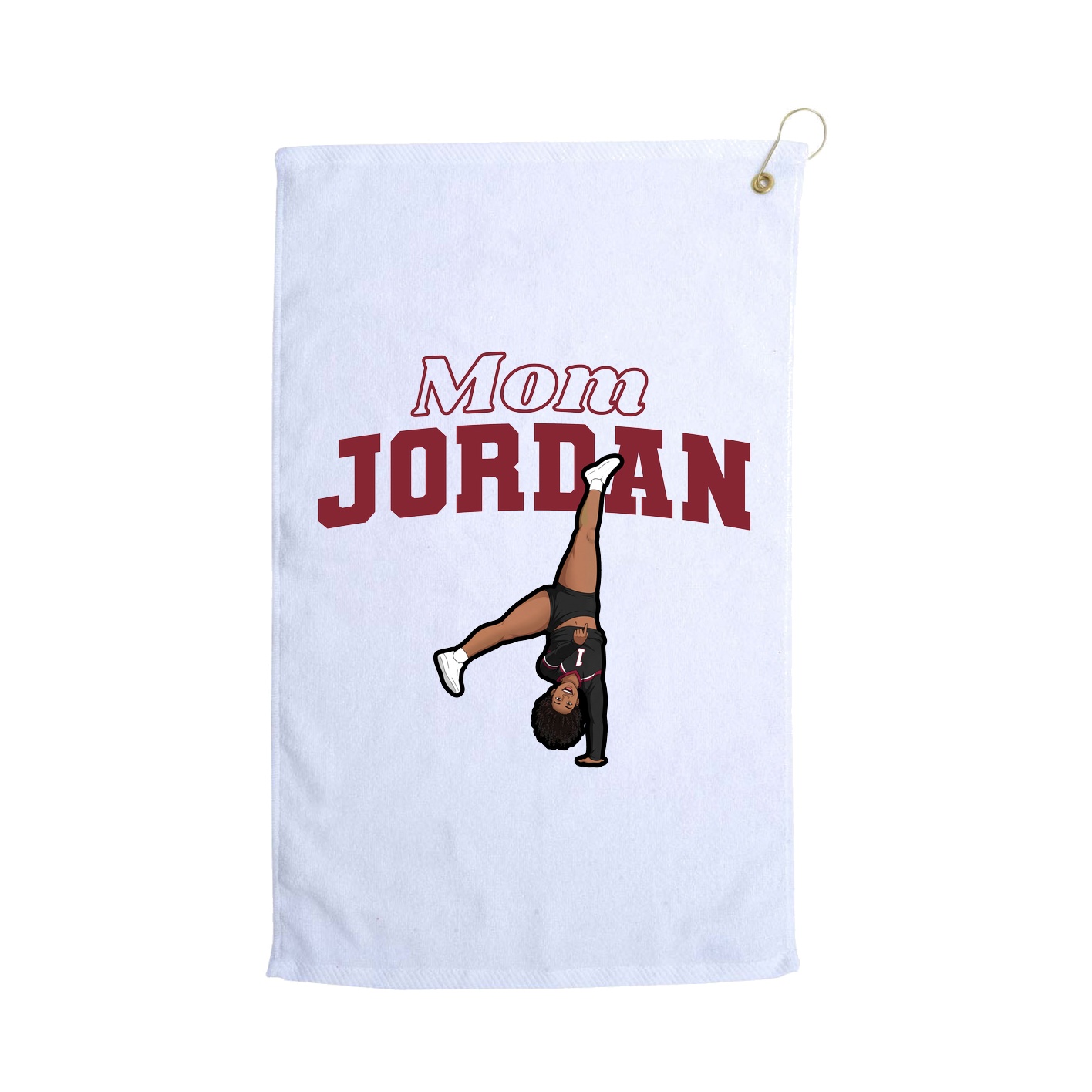 Golf Towel — Mothers Day Block in White