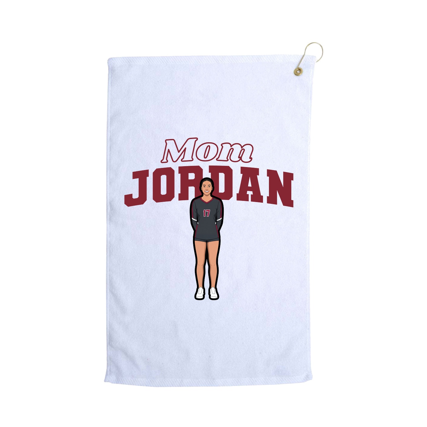 Golf Towel — Mothers Day Block in White