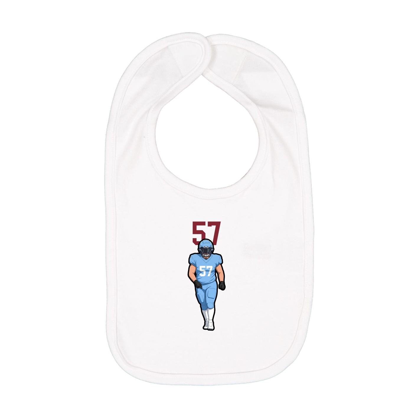 Infant Bib — Number Top in White